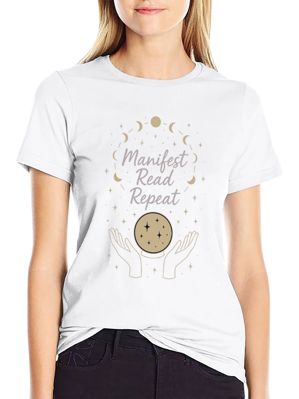 Manifest Read Repeat Graphic Tee - Stylish Spiritual Shirt