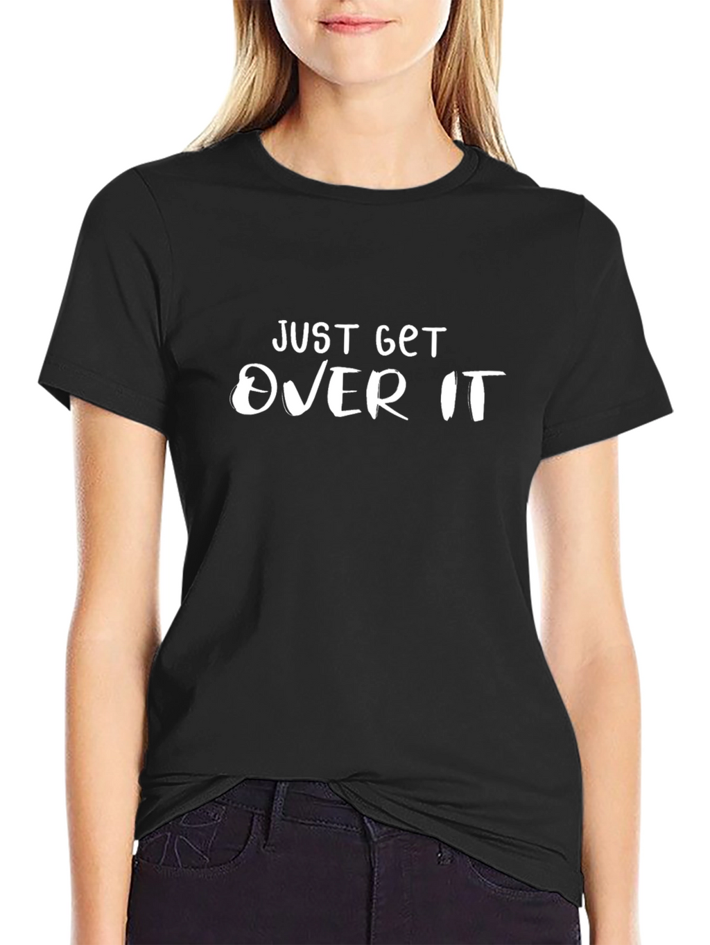 Just Get Over It Mens Black Graphic Tee
