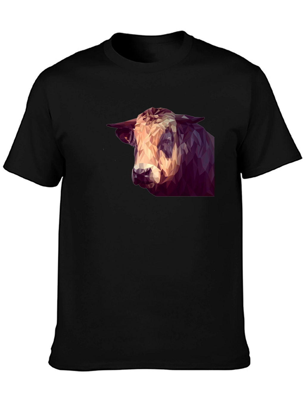Geometric Bull Graphic Tee - Modern Animal Print Shirt