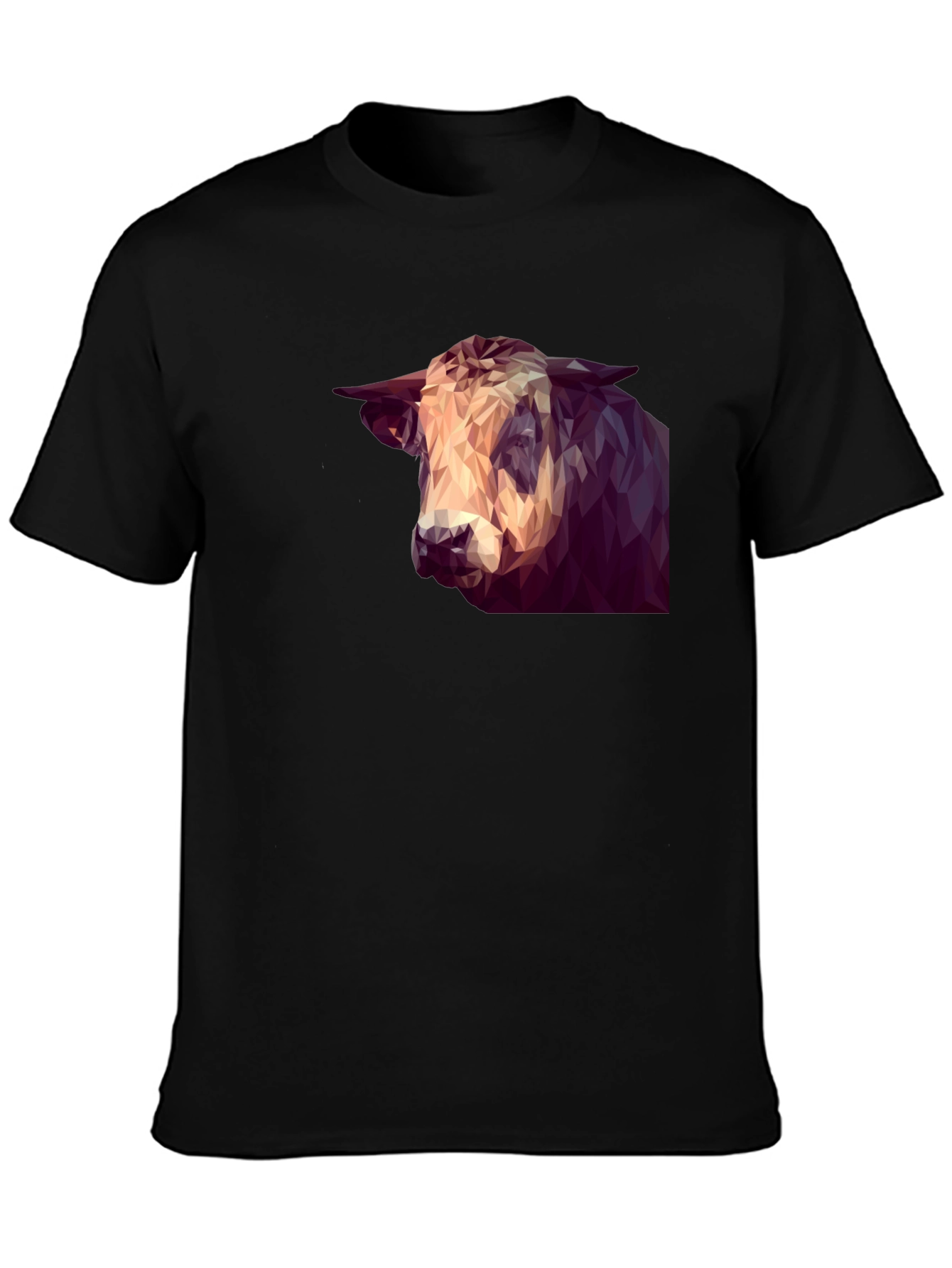 Geometric Bull Graphic Tee - Modern Animal Print Shirt