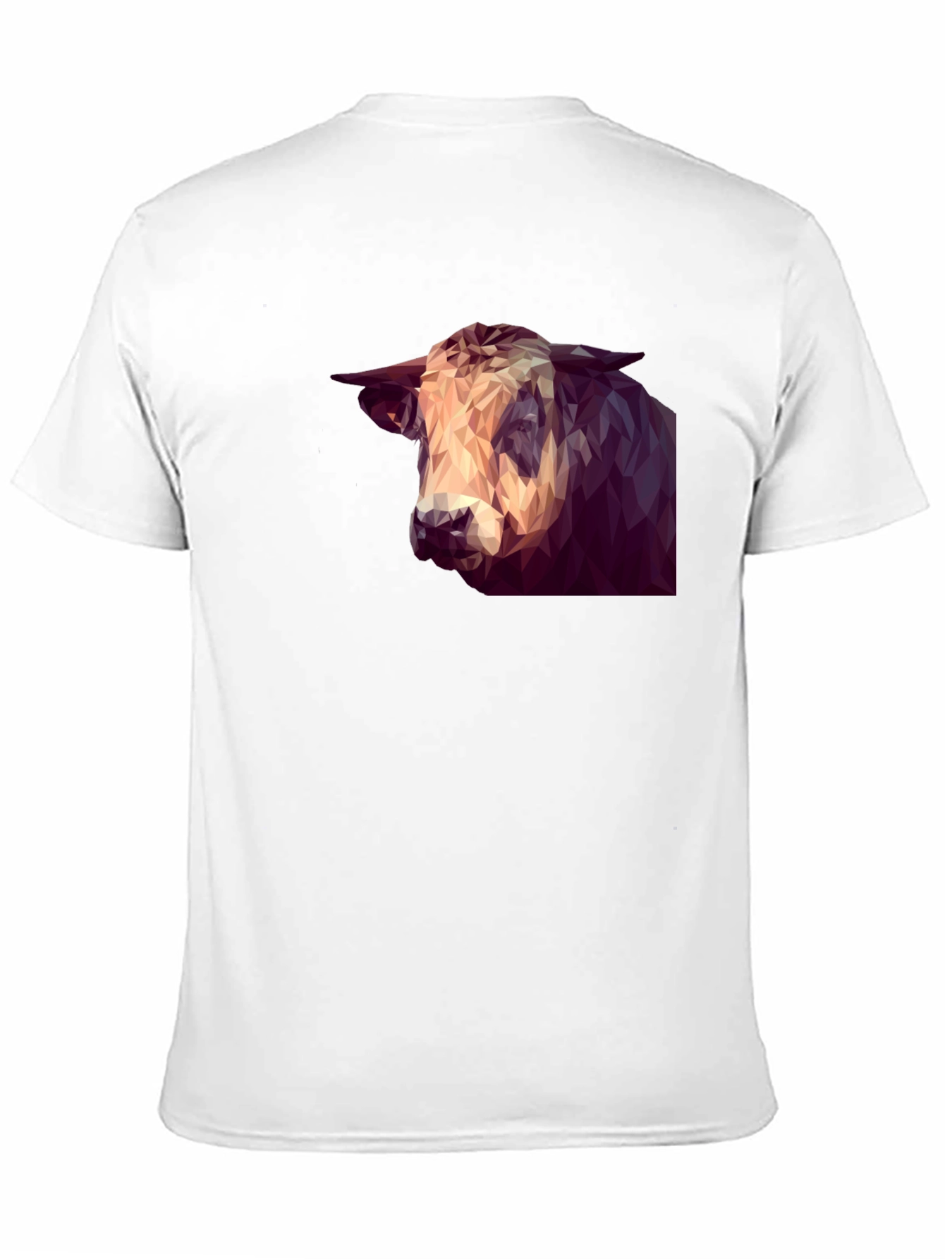 Geometric Bull Graphic Tee - Modern Animal Print Shirt
