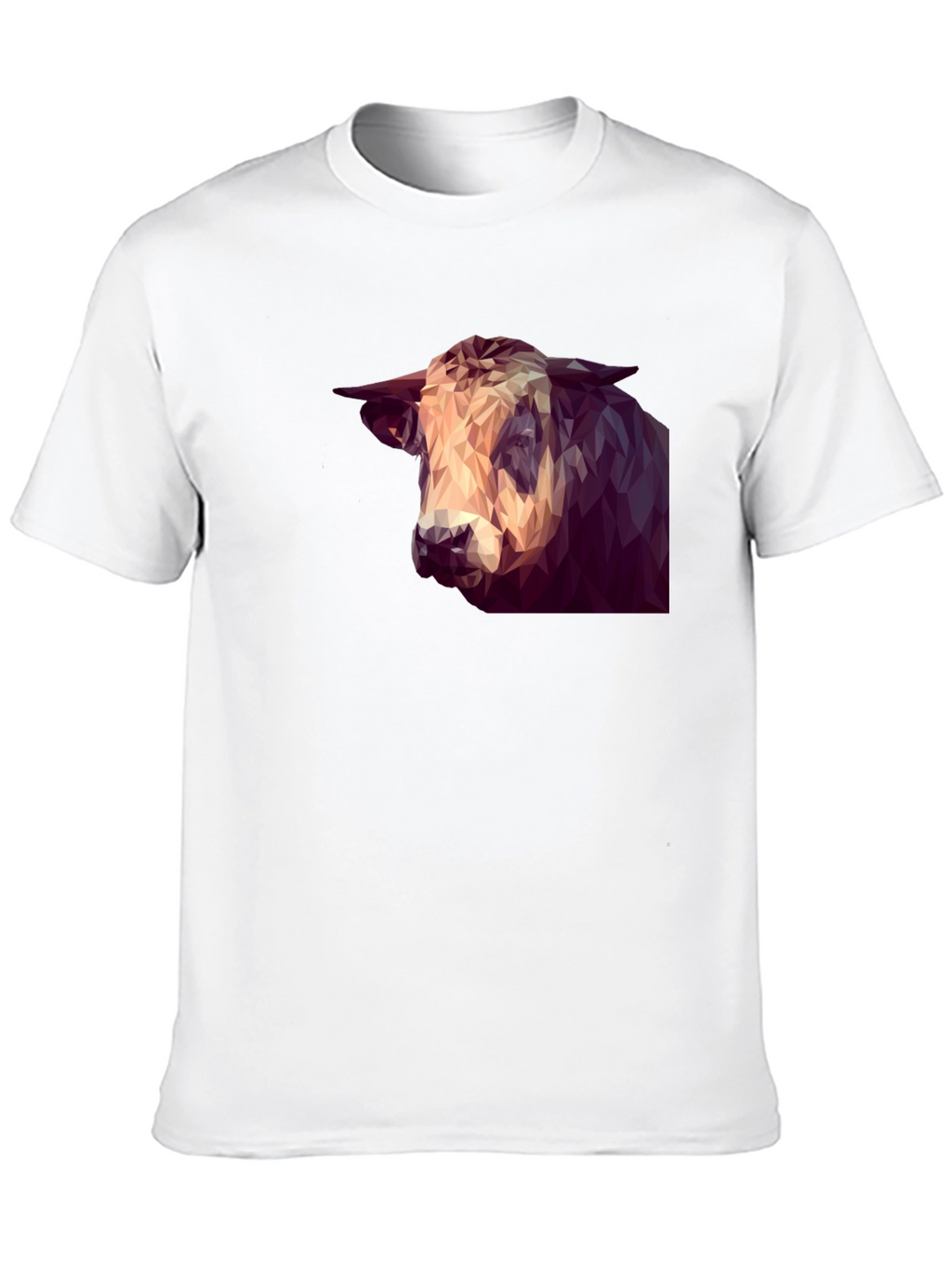 Geometric Bull Graphic Tee - Modern Animal Print Shirt