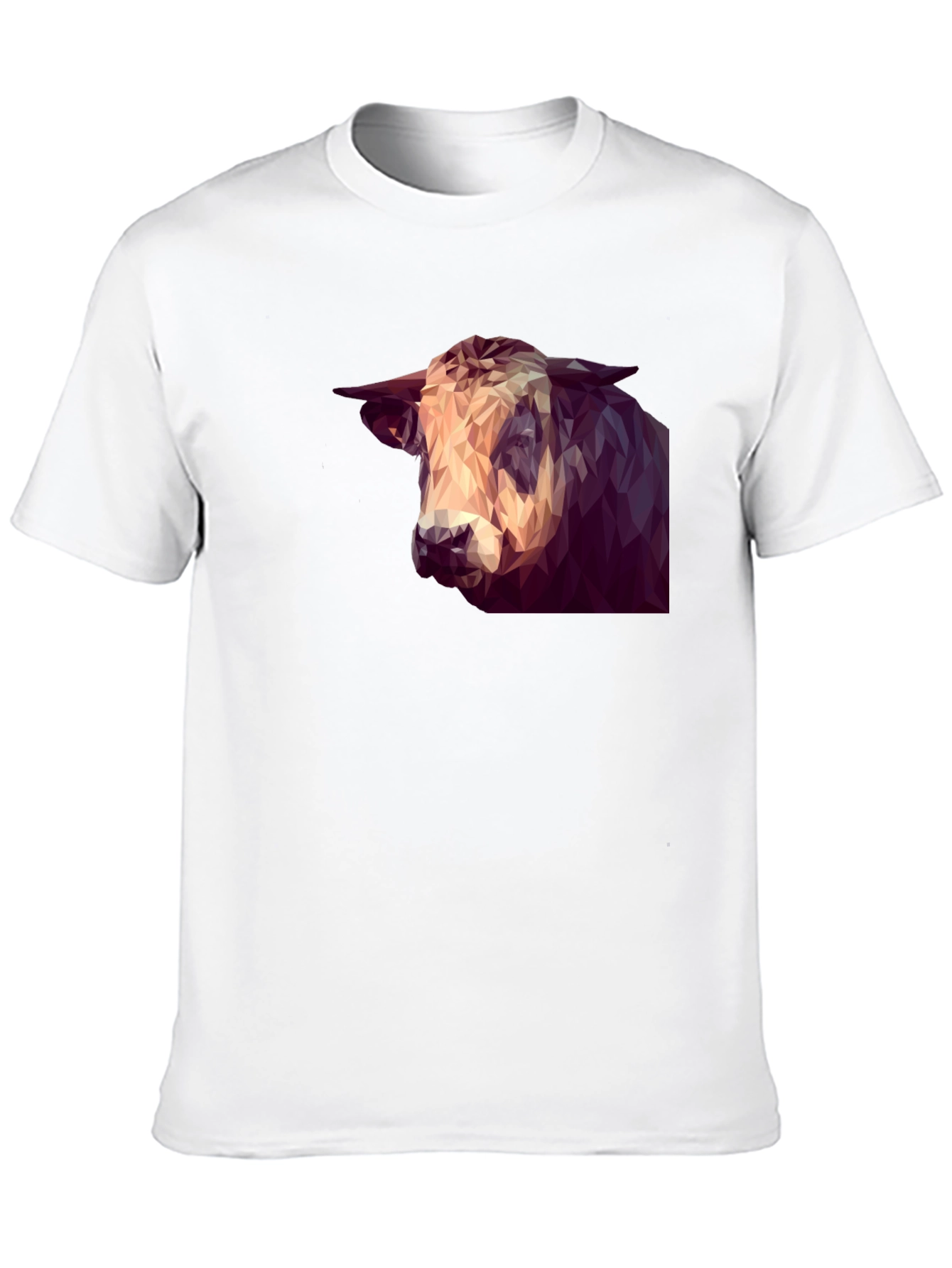 Geometric Bull Graphic Tee - Modern Animal Print Shirt