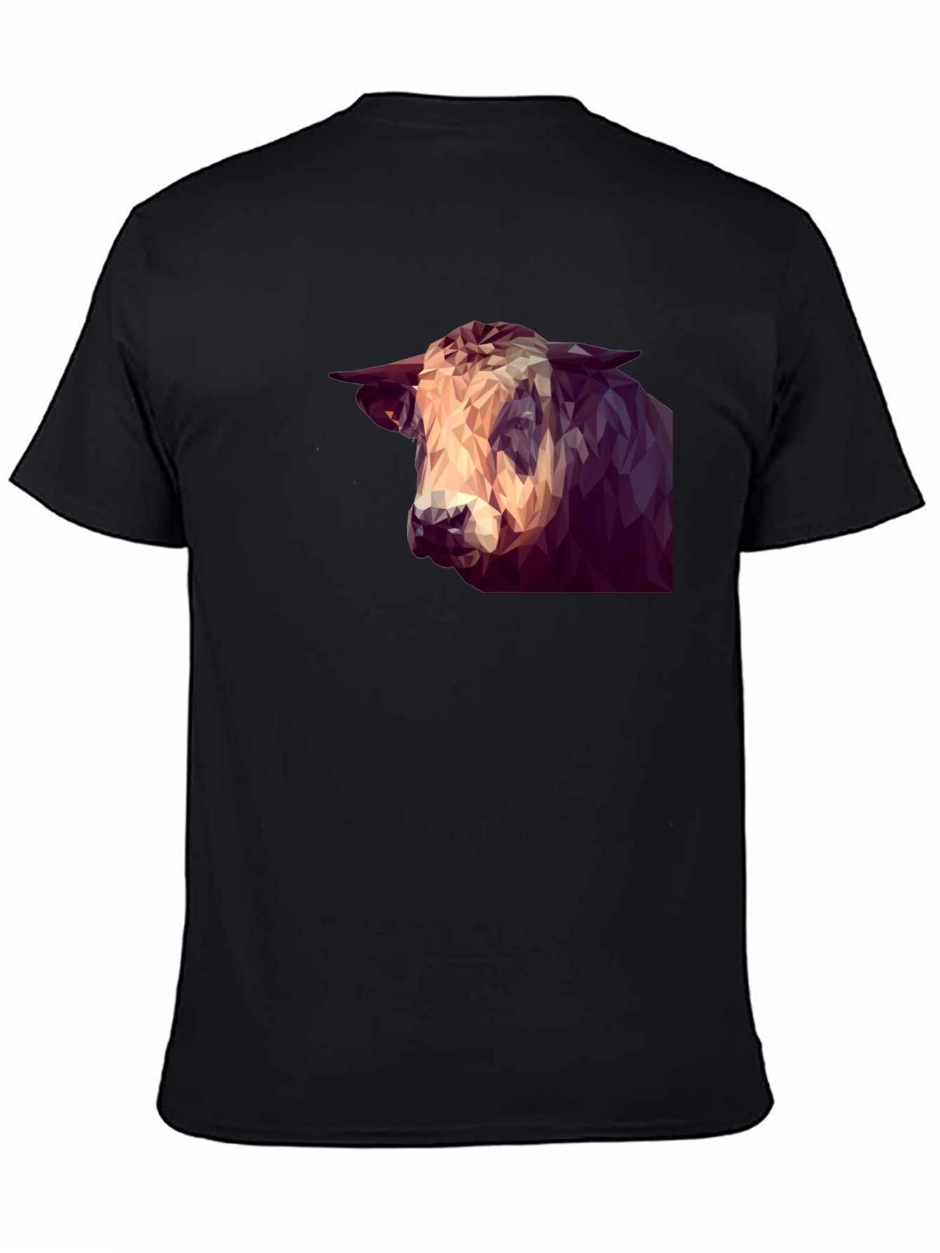 Geometric Bull Graphic Tee - Modern Animal Print Shirt