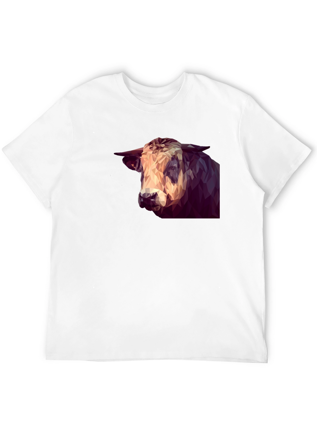 Geometric Bull Graphic Tee - Modern Animal Print Shirt