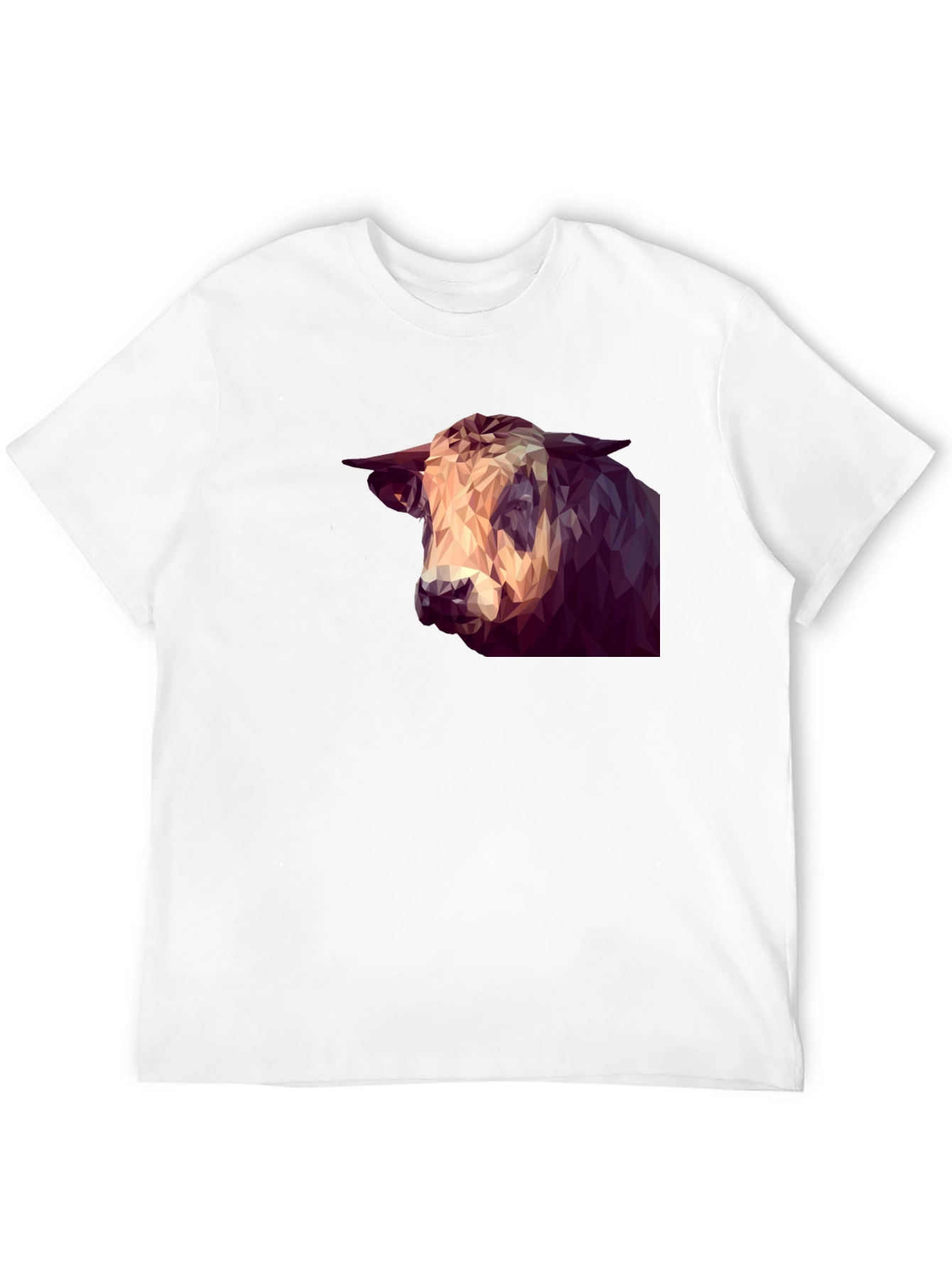 Geometric Bull Graphic Tee - Modern Animal Print Shirt