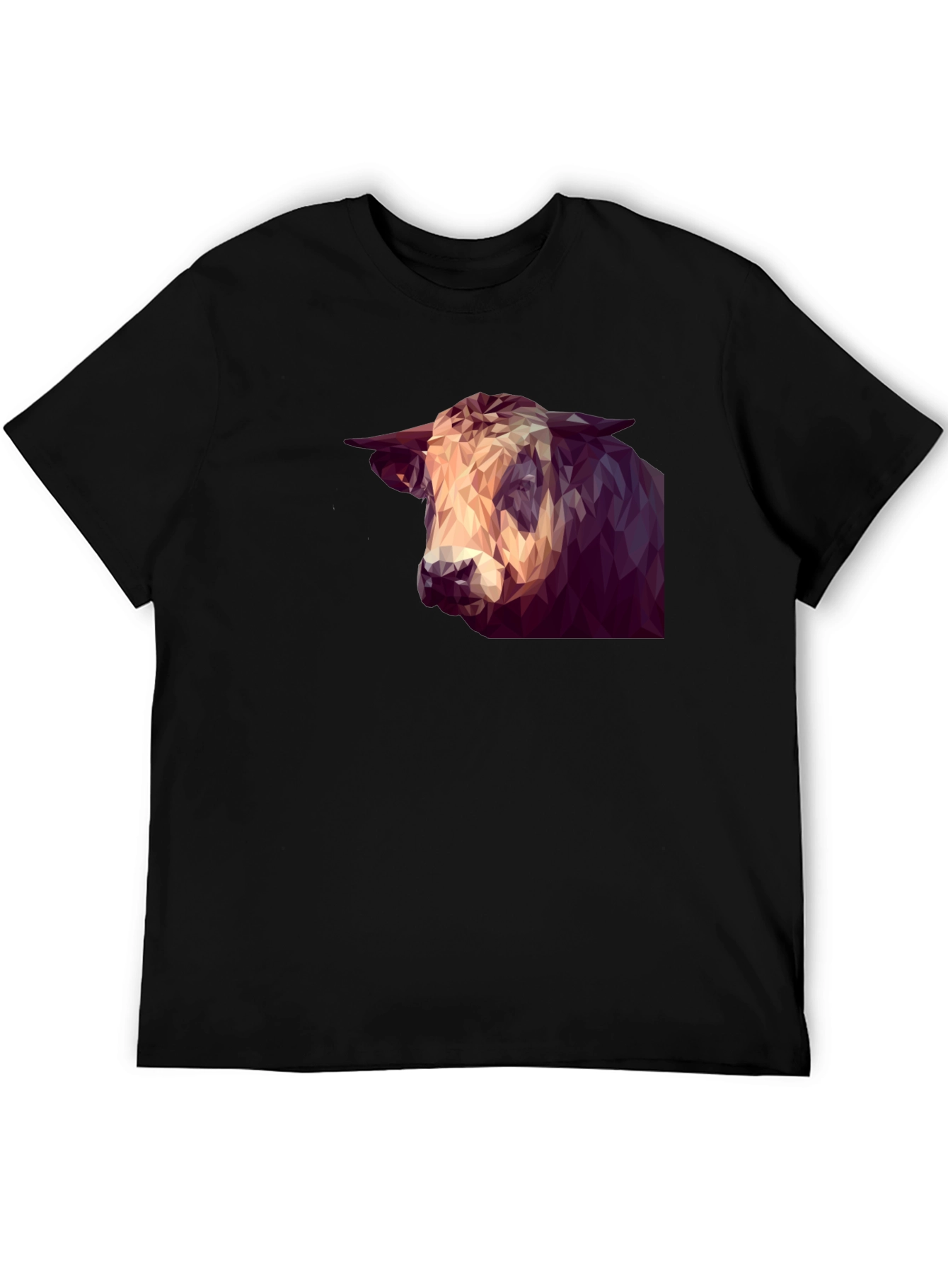 Geometric Bull Graphic Tee - Modern Animal Print Shirt
