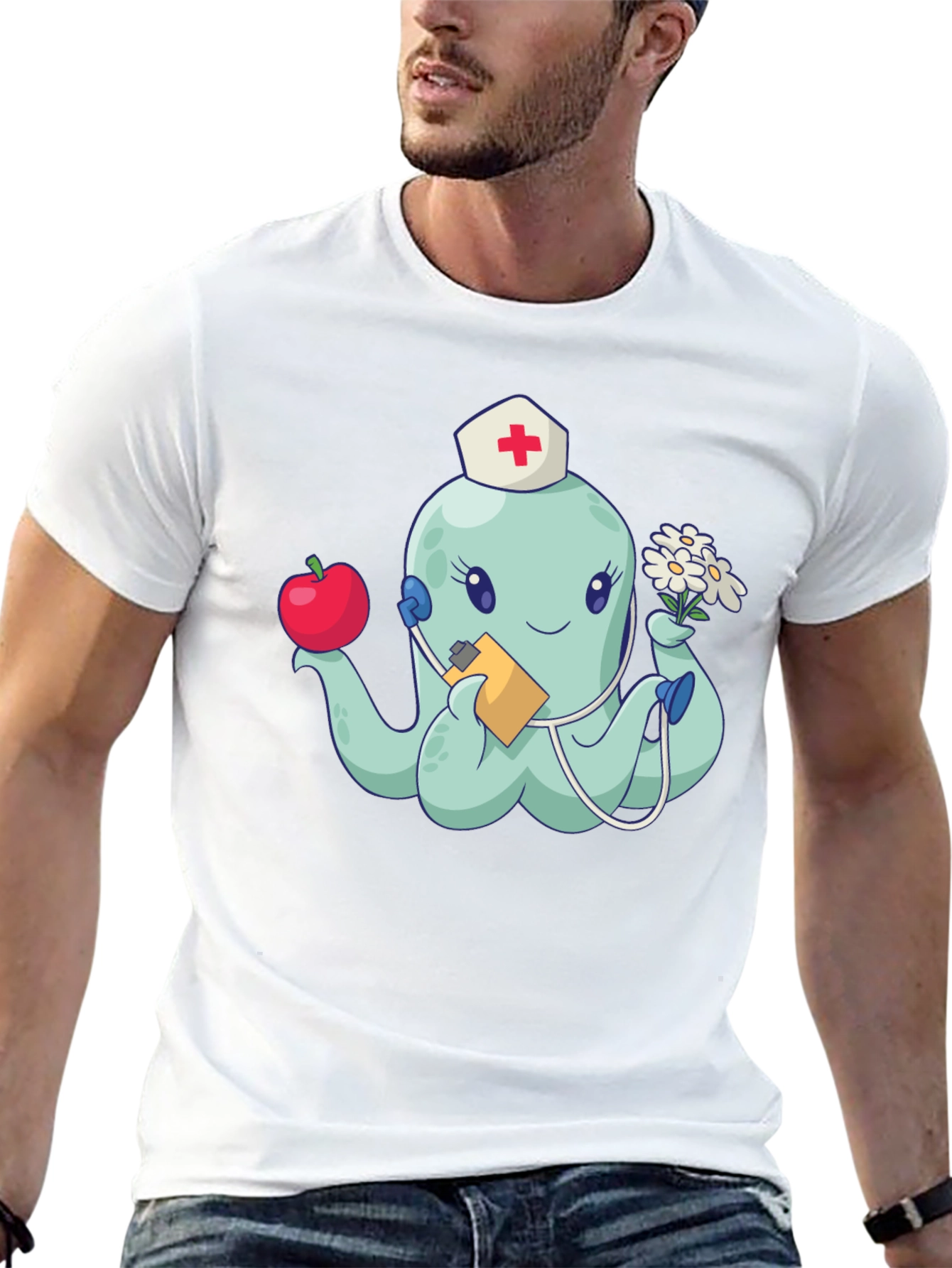 Octopus Nurse Graphic T-Shirt