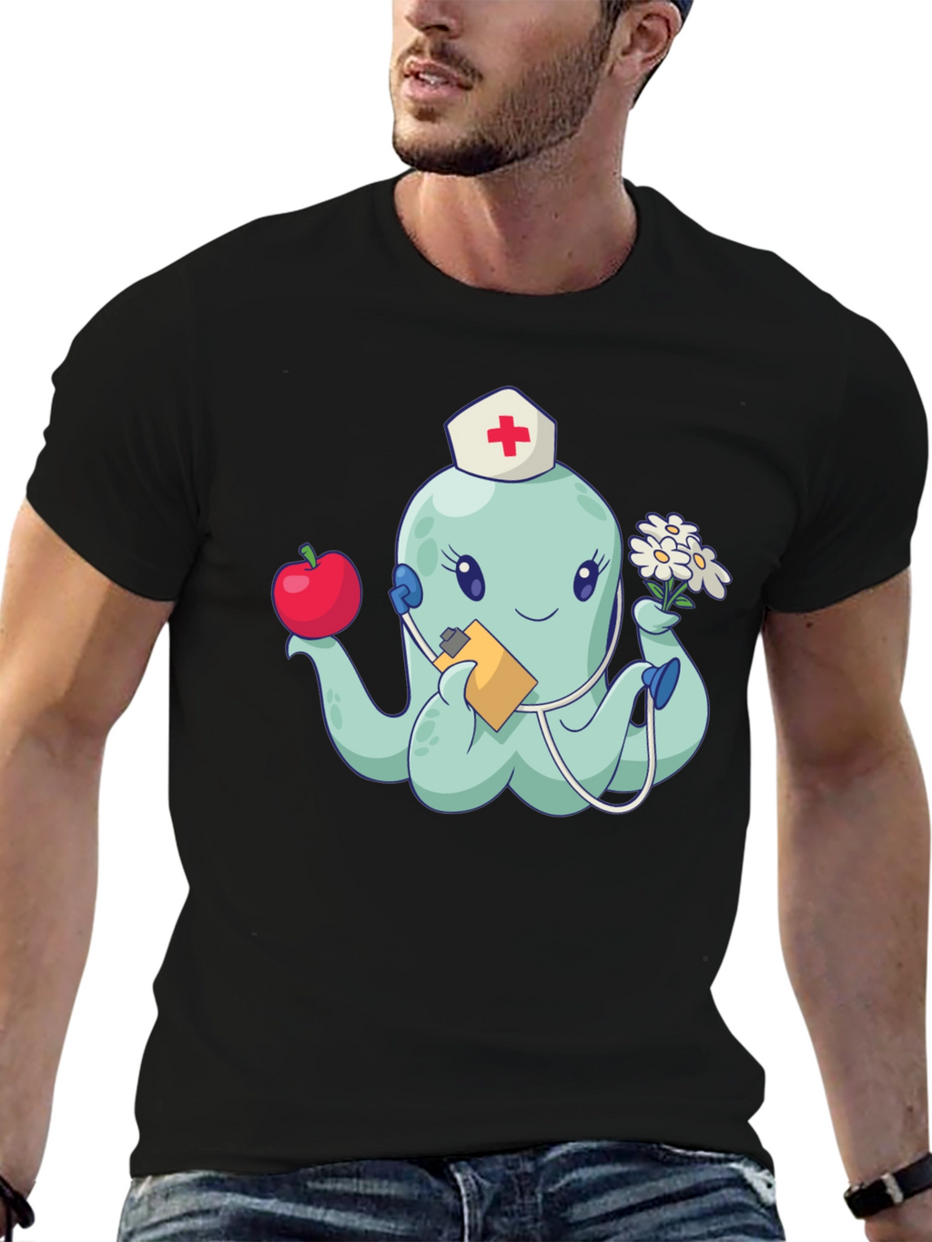 Octopus Nurse Graphic T-Shirt