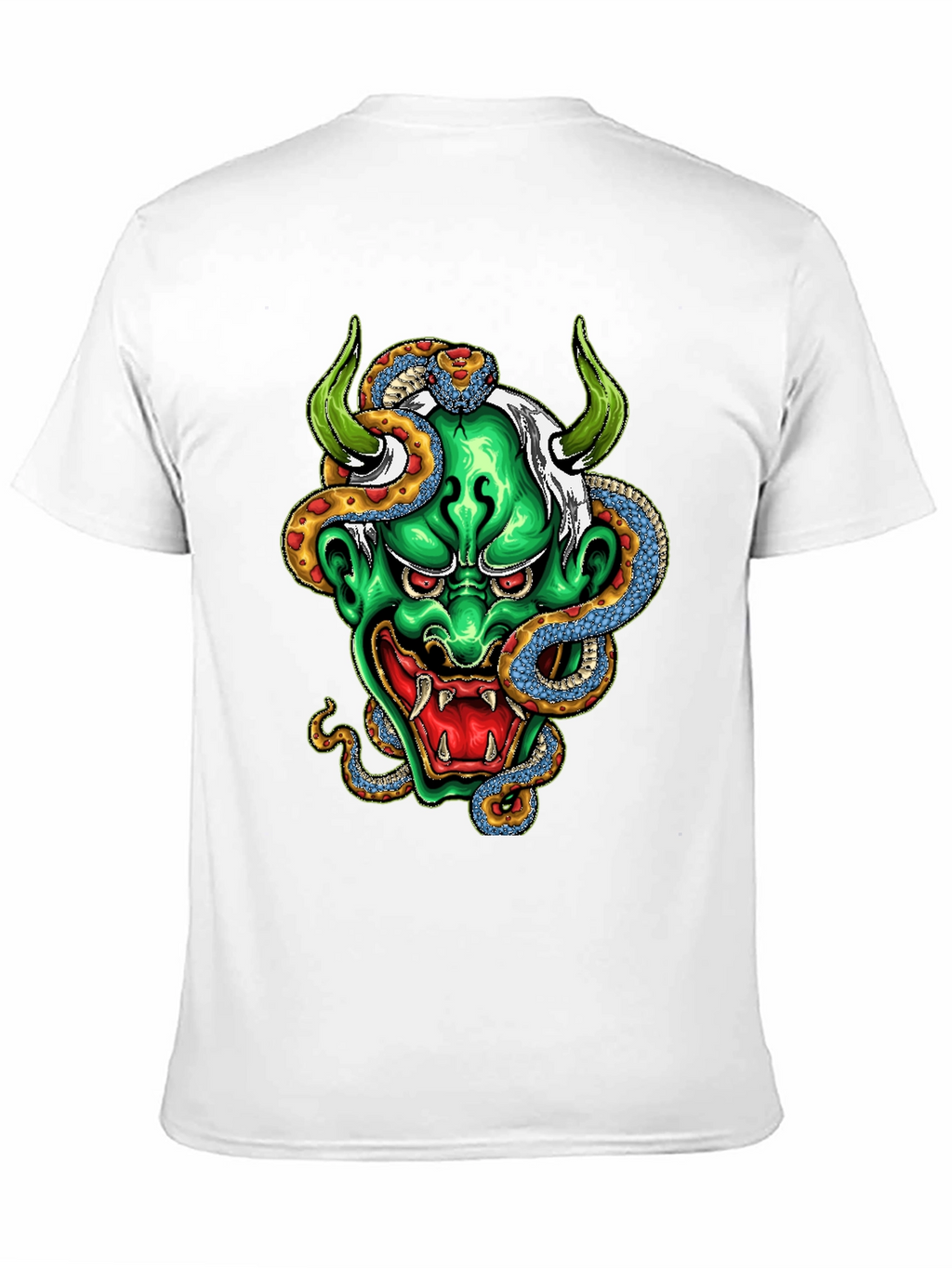 Mens Graphic Tee - Oni Mask & Snake