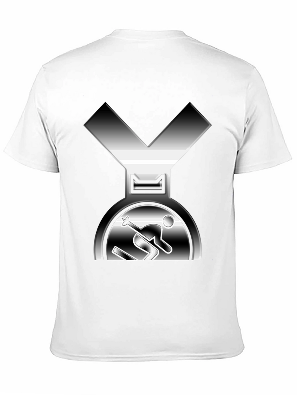 Unique Skiing Medal Graphic Tee - Black