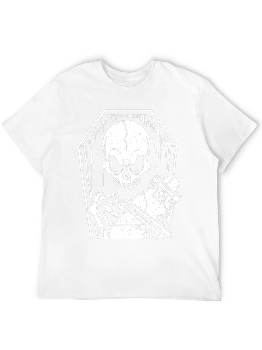 Skeleton Skateboard Coffin Graphic Tee