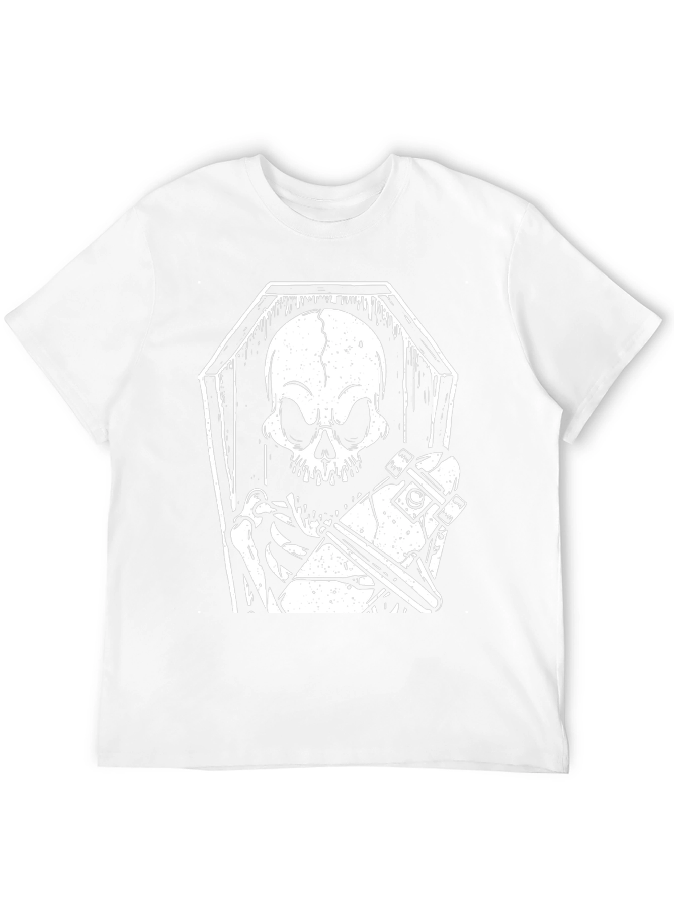 Skeleton Skateboard Coffin Graphic Tee