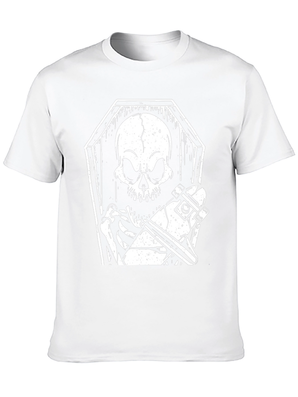 Skeleton Skateboard Coffin Graphic Tee