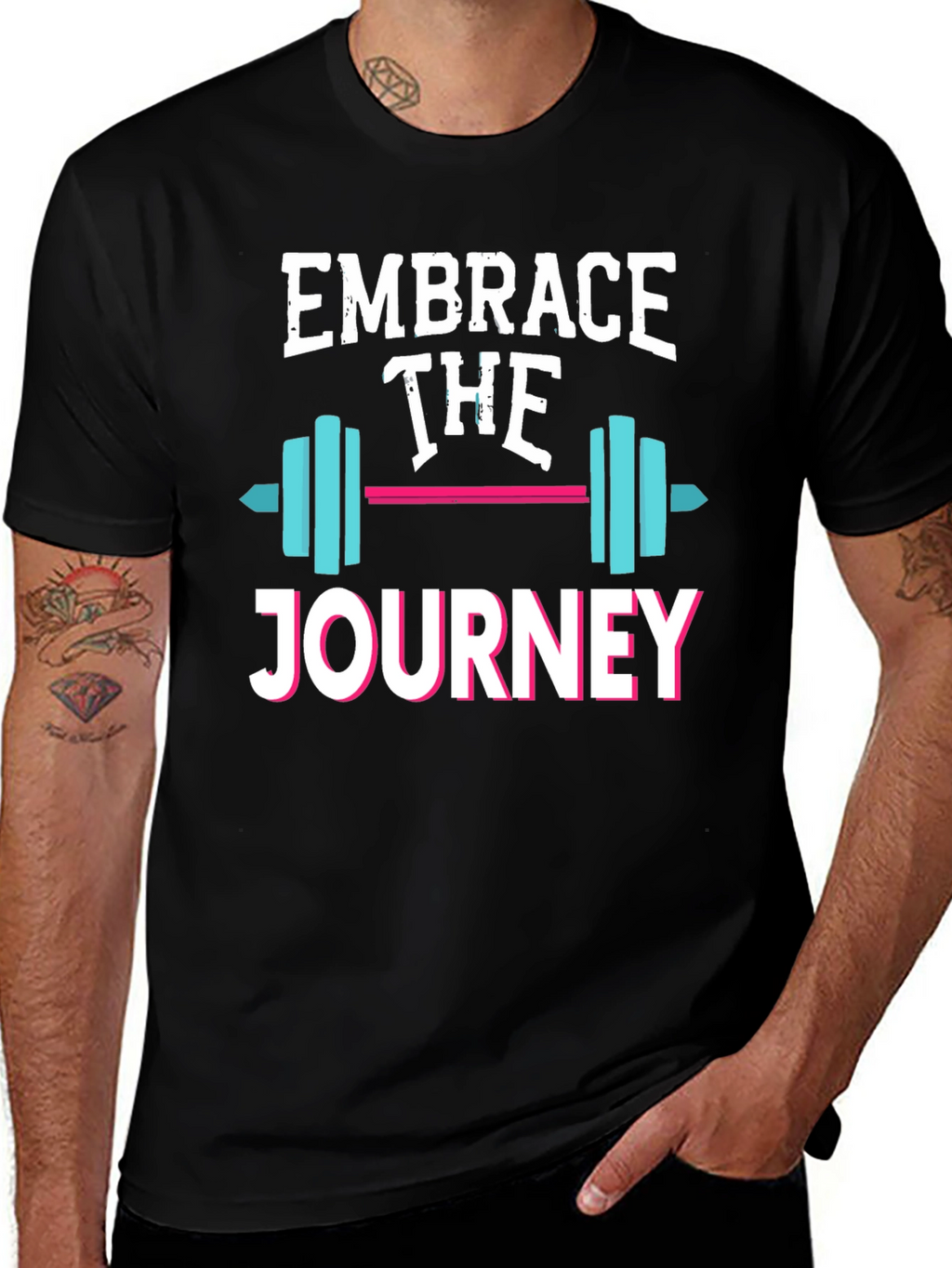 Embrace the Journey T-Shirt - Motivational Fitness Tee