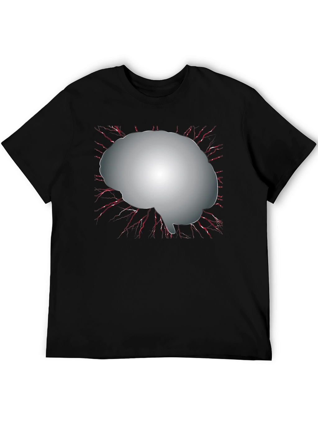Brain Graphic Black T-Shirt - Think Different!