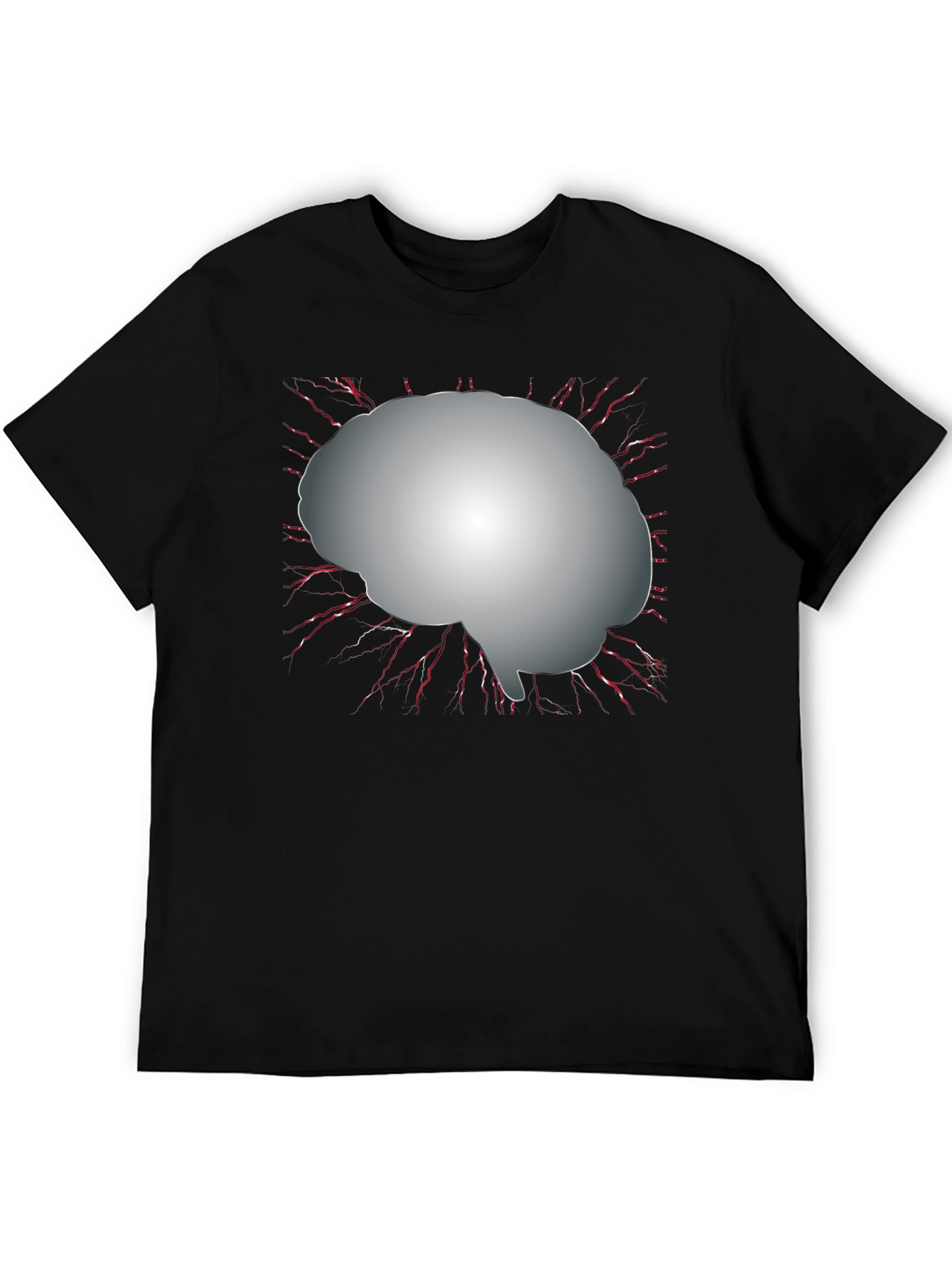 Brain Graphic Black T-Shirt - Think Different!