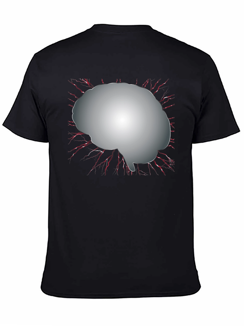 Brain Graphic Black T-Shirt - Think Different!