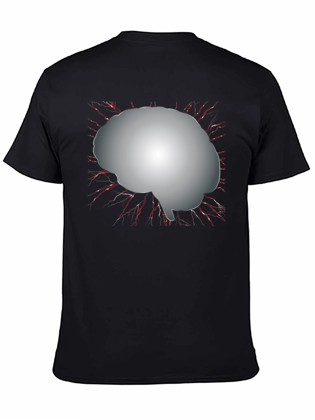 Brain Graphic Black T-Shirt - Think Different!