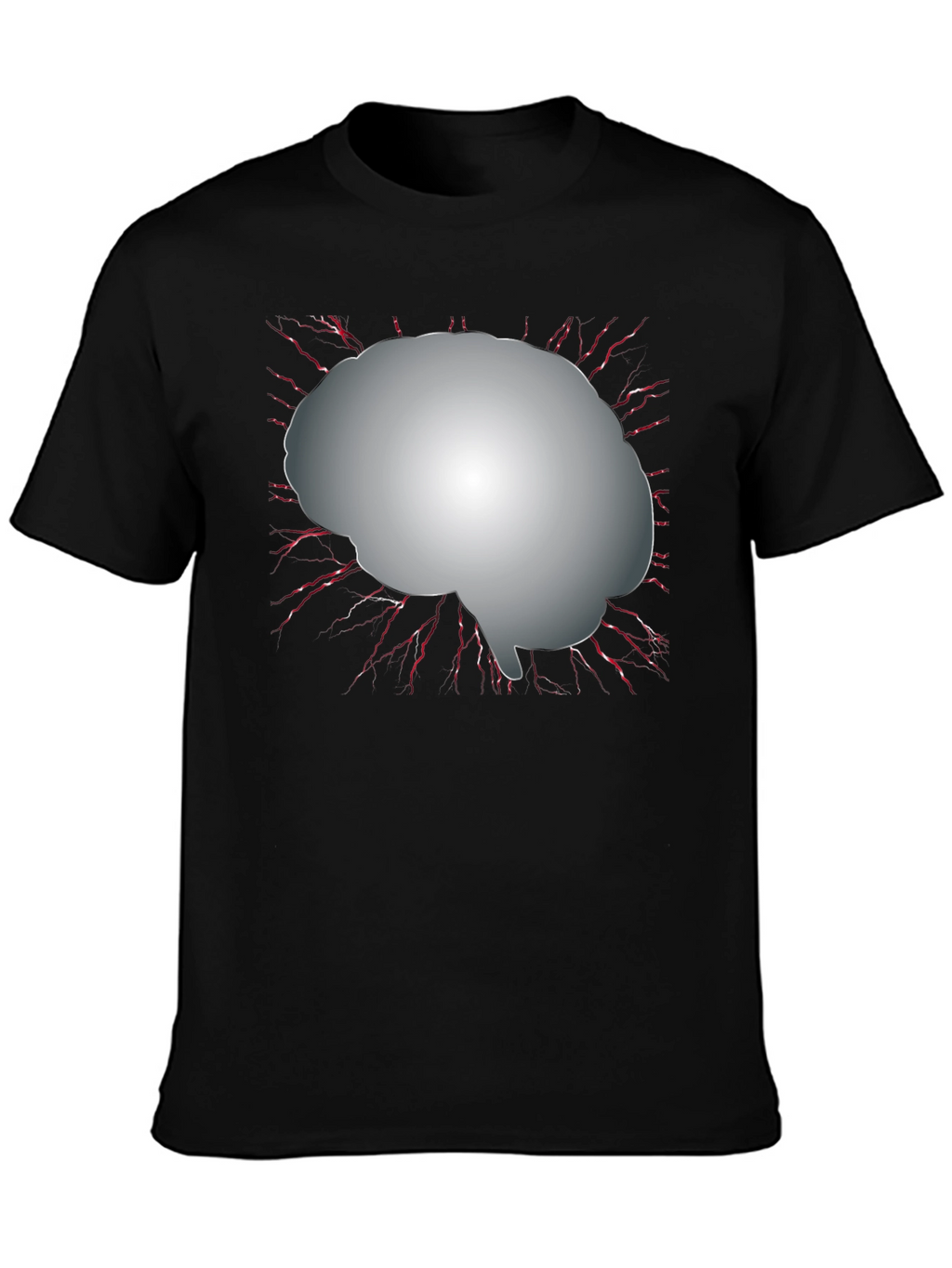 Brain Graphic Black T-Shirt - Think Different!