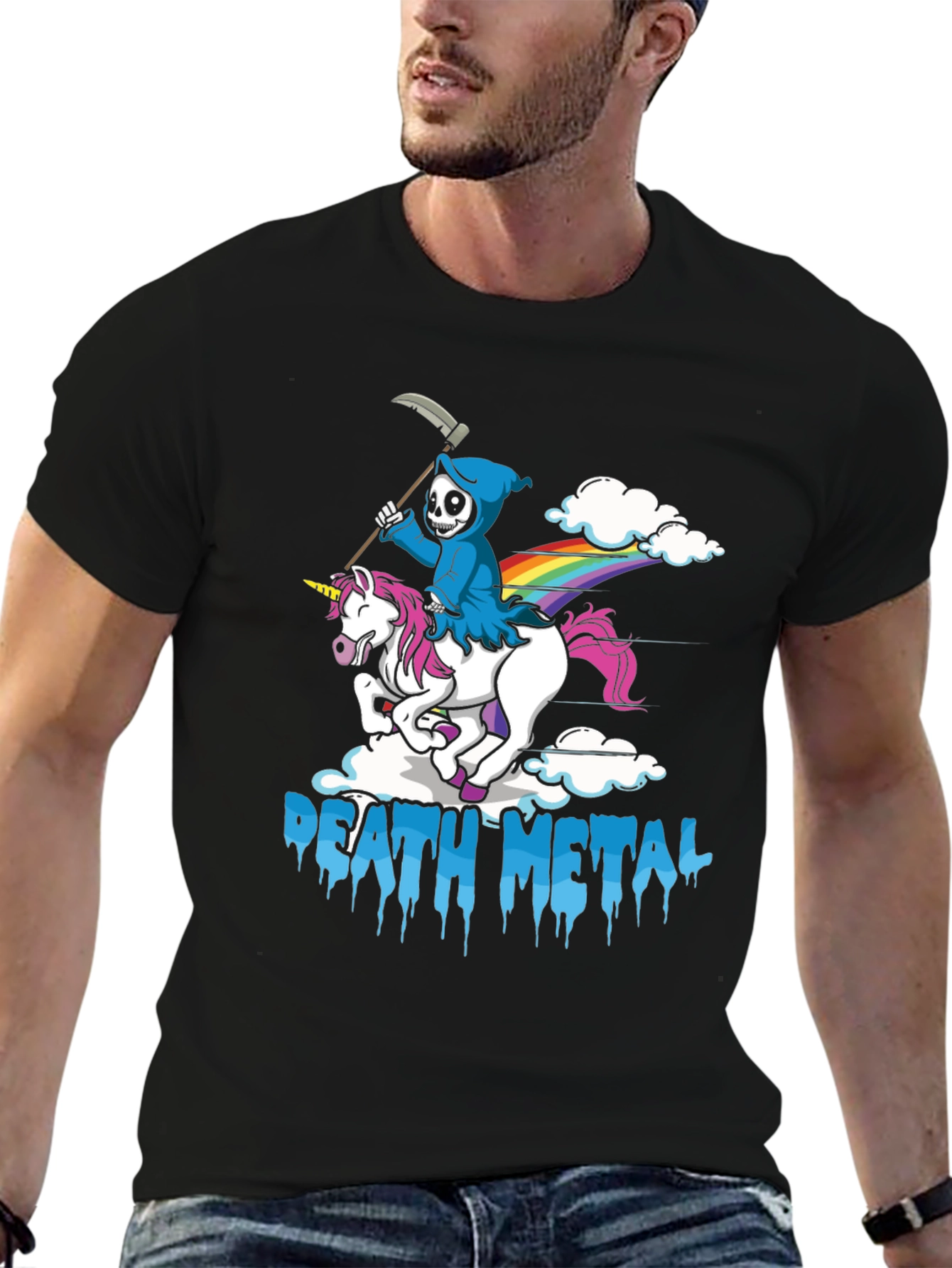Death Metal Grim Reaper Unicorn T-Shirt