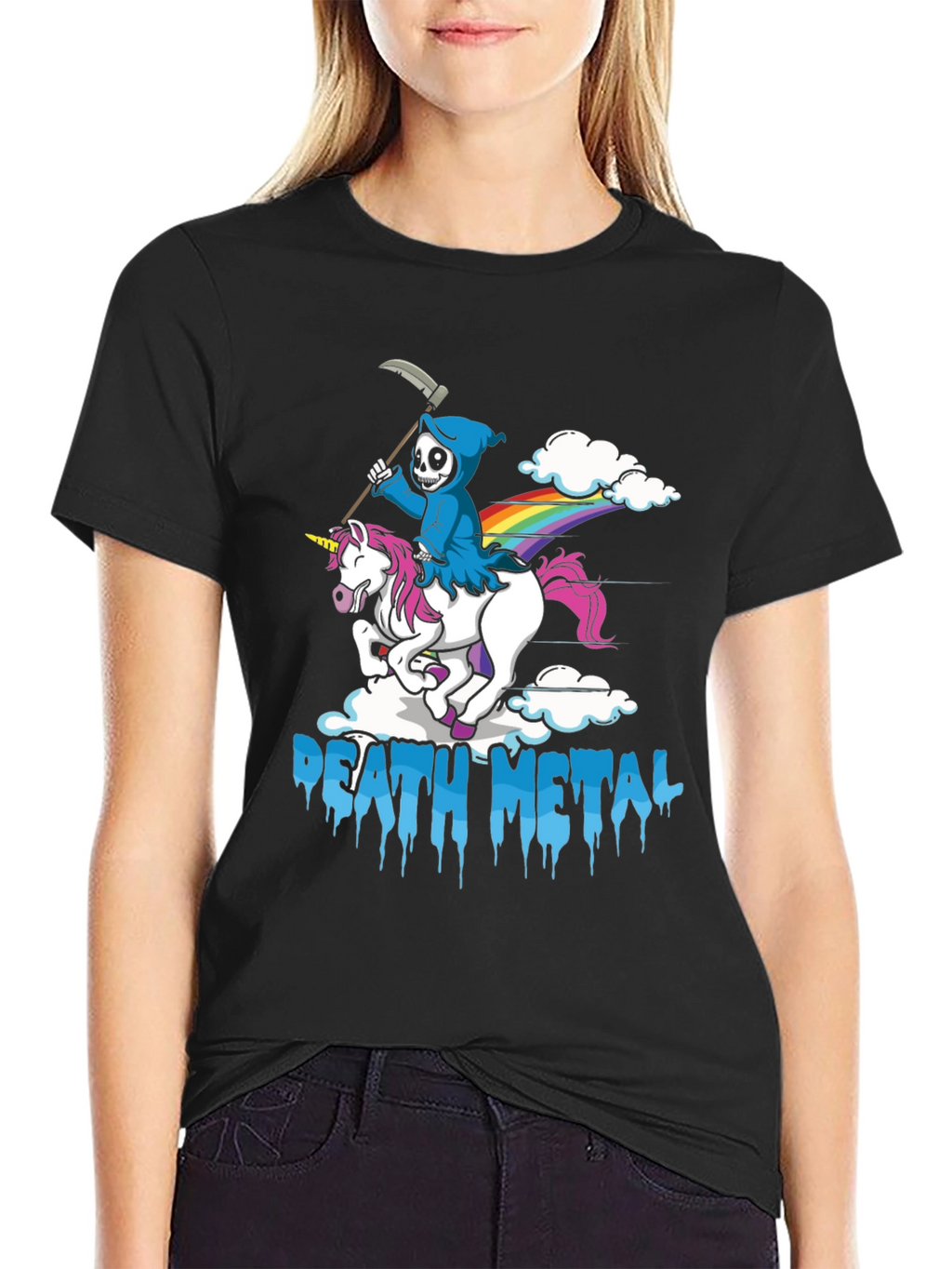 Death Metal Grim Reaper Unicorn T-Shirt