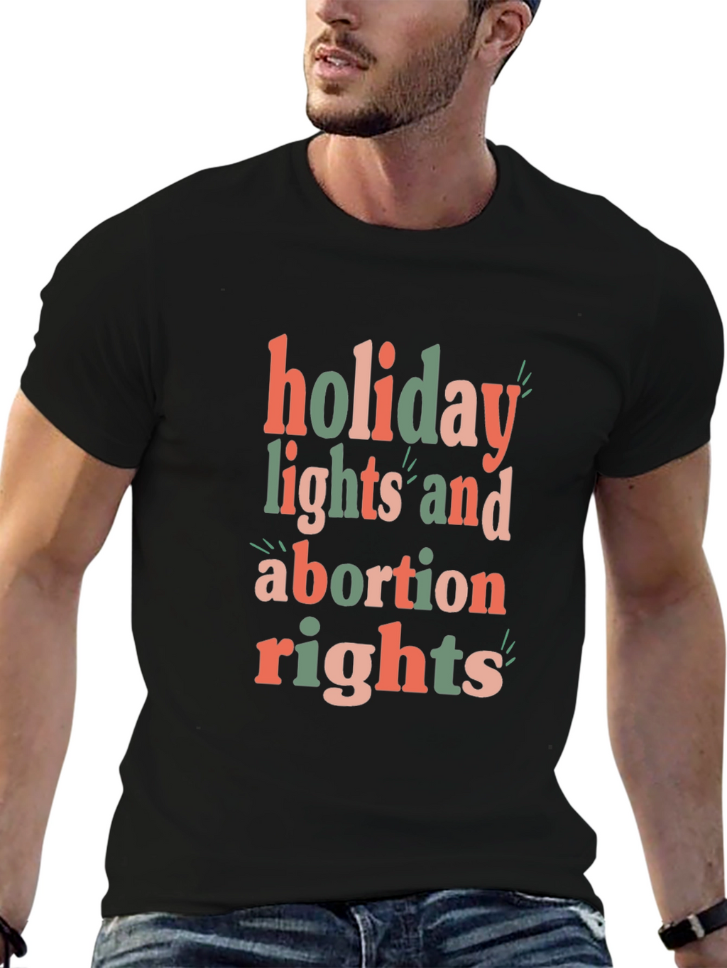 Holiday Lights and Abortion Rights Graphic Tee