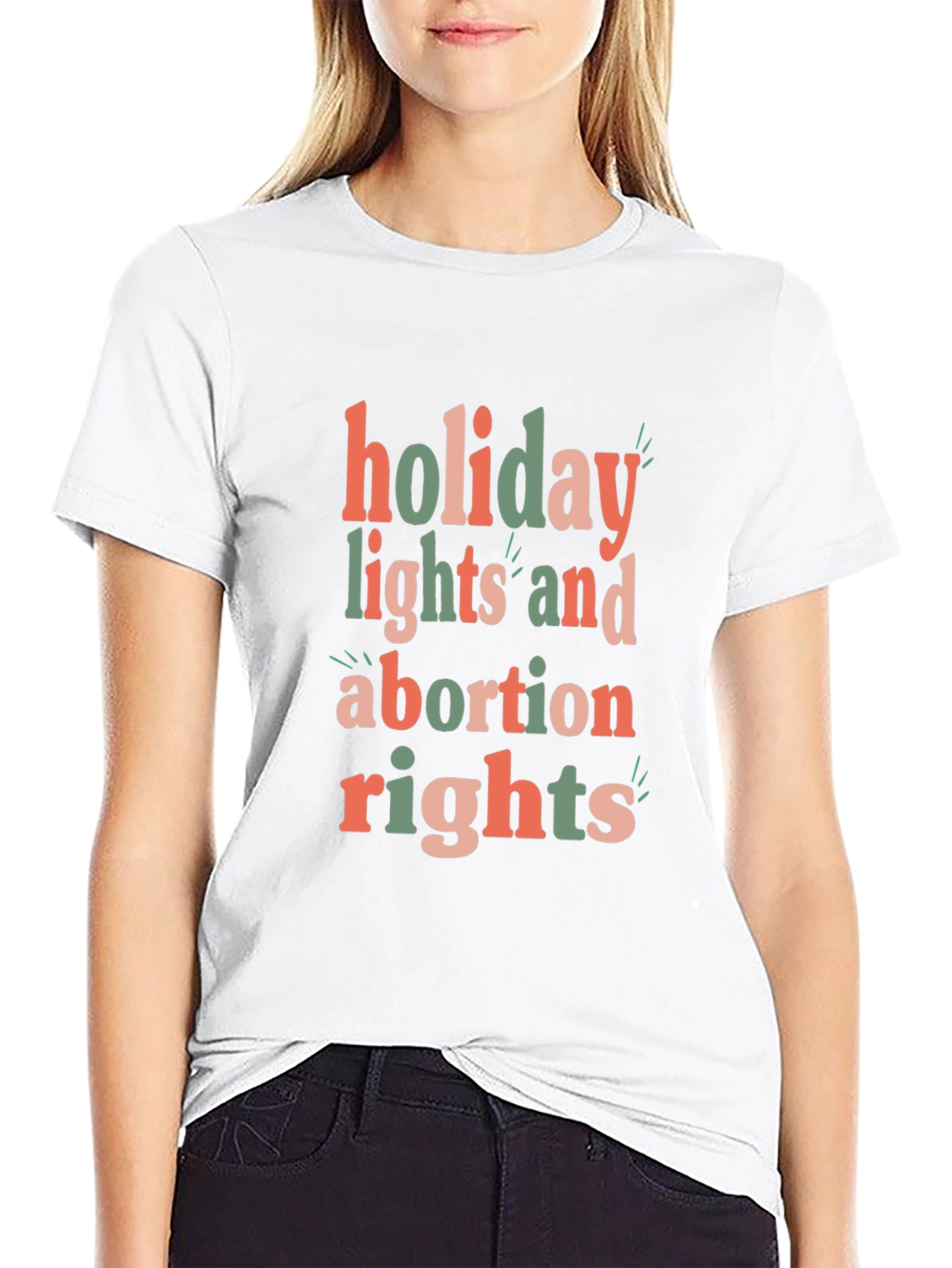 Holiday Lights and Abortion Rights Graphic Tee