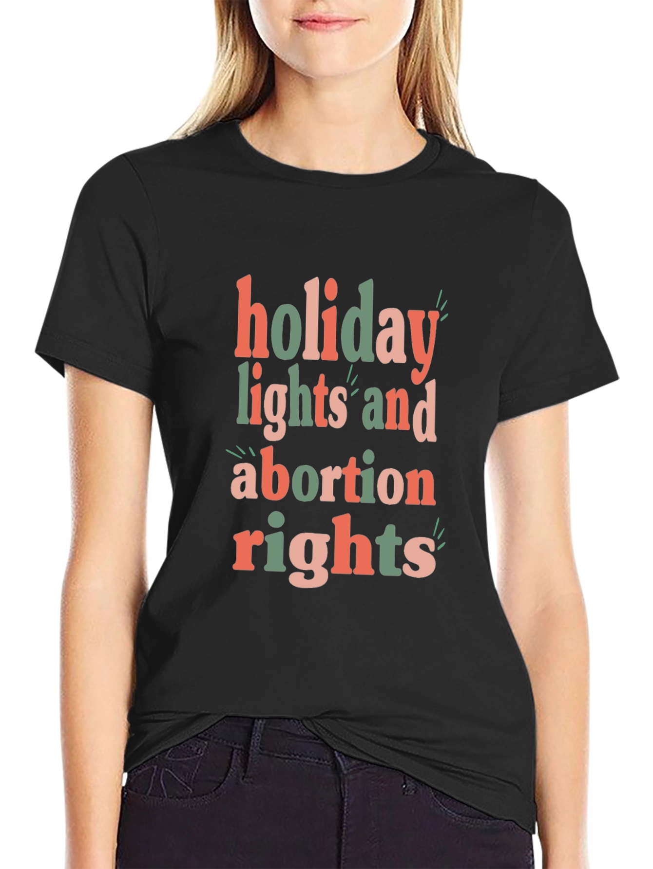 Holiday Lights and Abortion Rights Graphic Tee