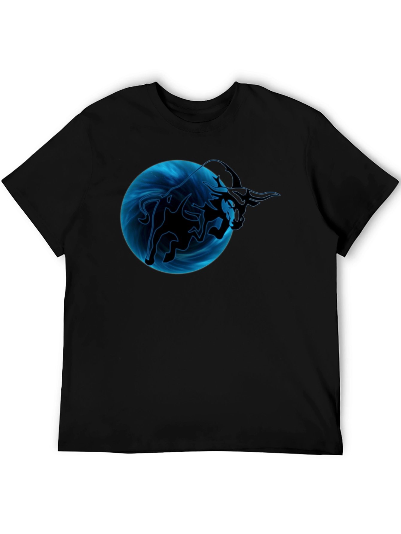 Bull Graphic T-Shirt - Mens Black Short Sleeve Tee