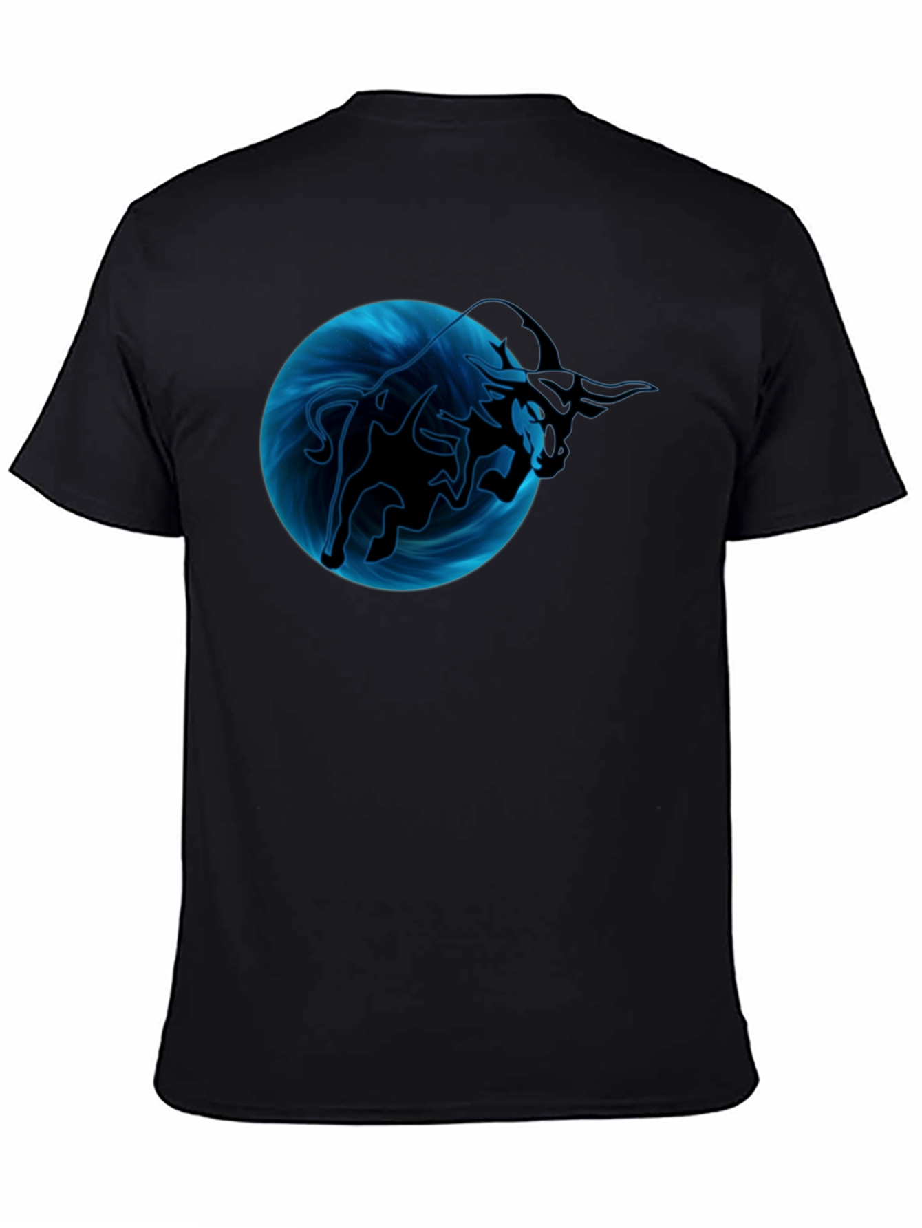 Bull Graphic T-Shirt - Mens Black Short Sleeve Tee