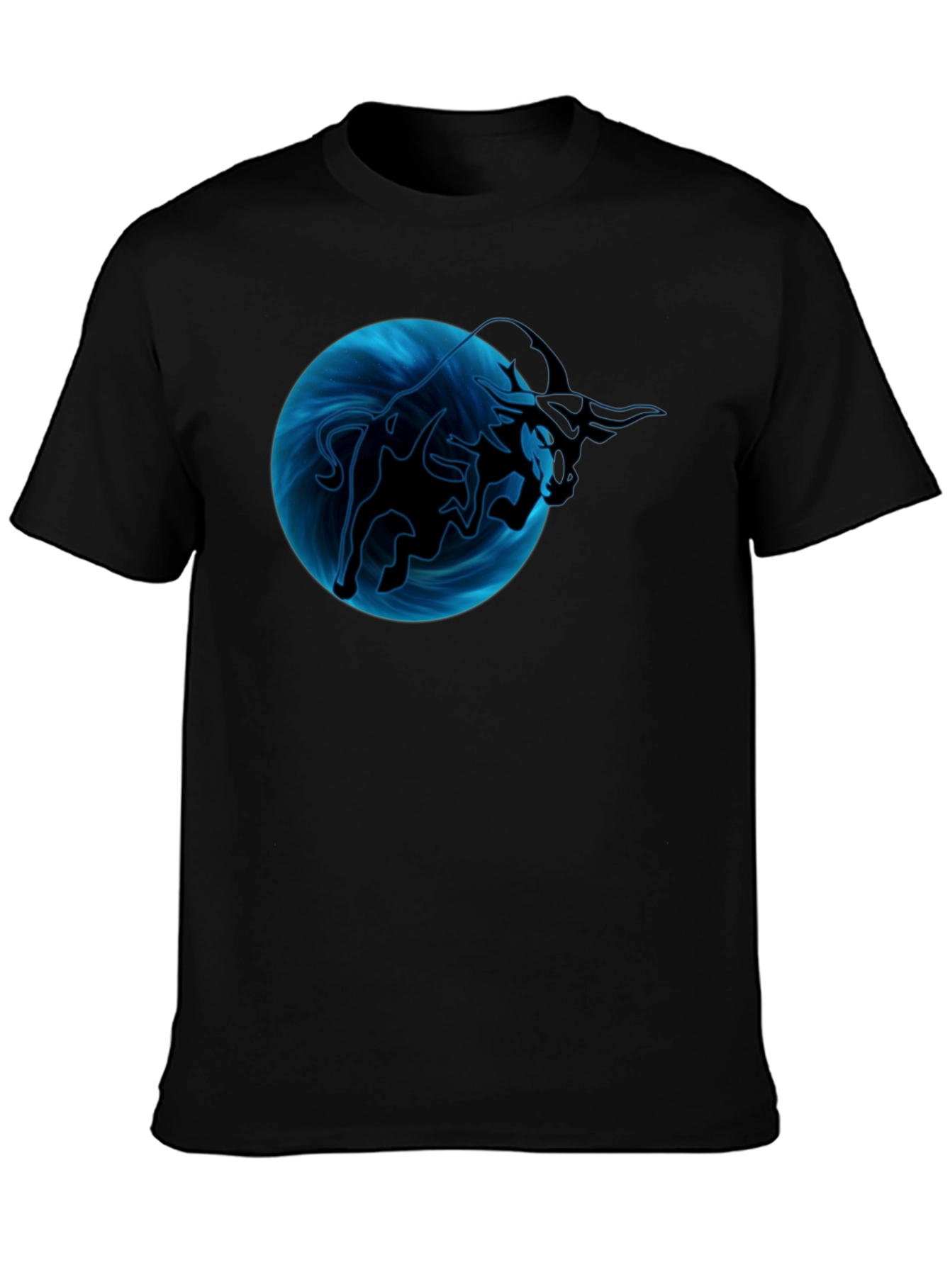 Bull Graphic T-Shirt - Mens Black Short Sleeve Tee