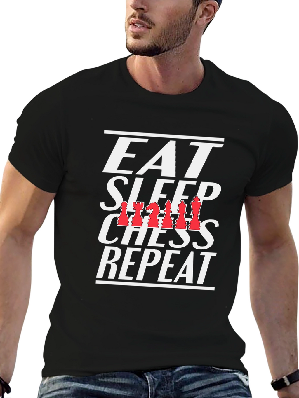 Eat Sleep Chess Repeat T-Shirt Black