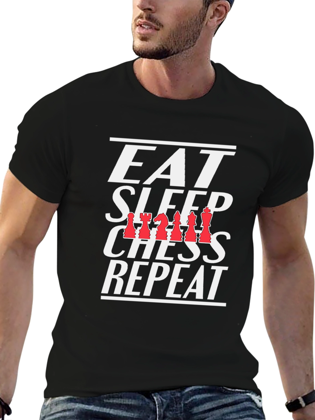 Eat Sleep Chess Repeat T-Shirt Black