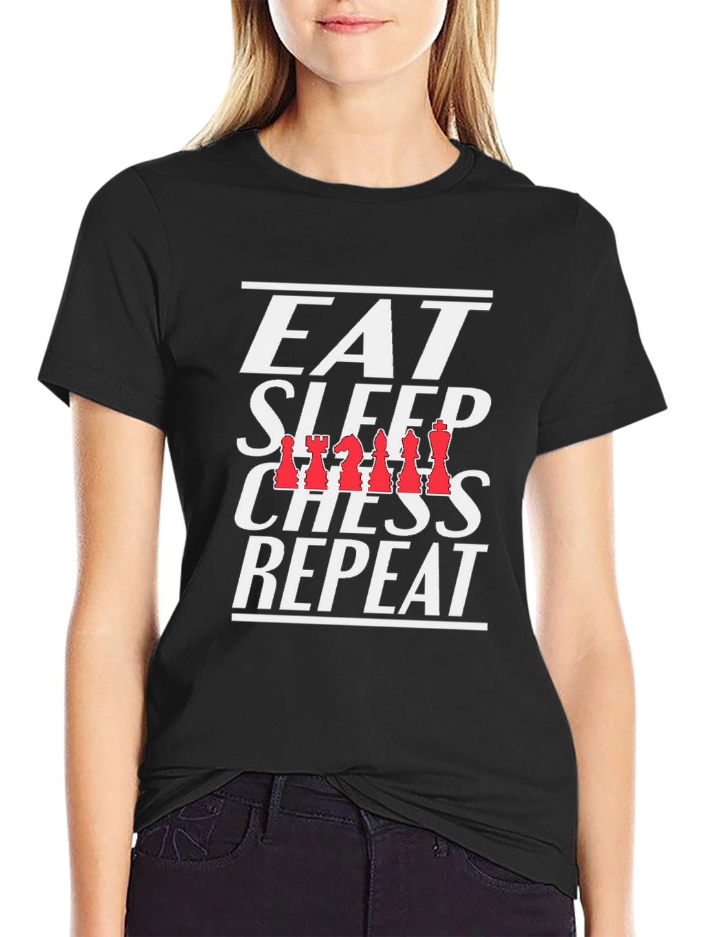 Eat Sleep Chess Repeat T-Shirt Black