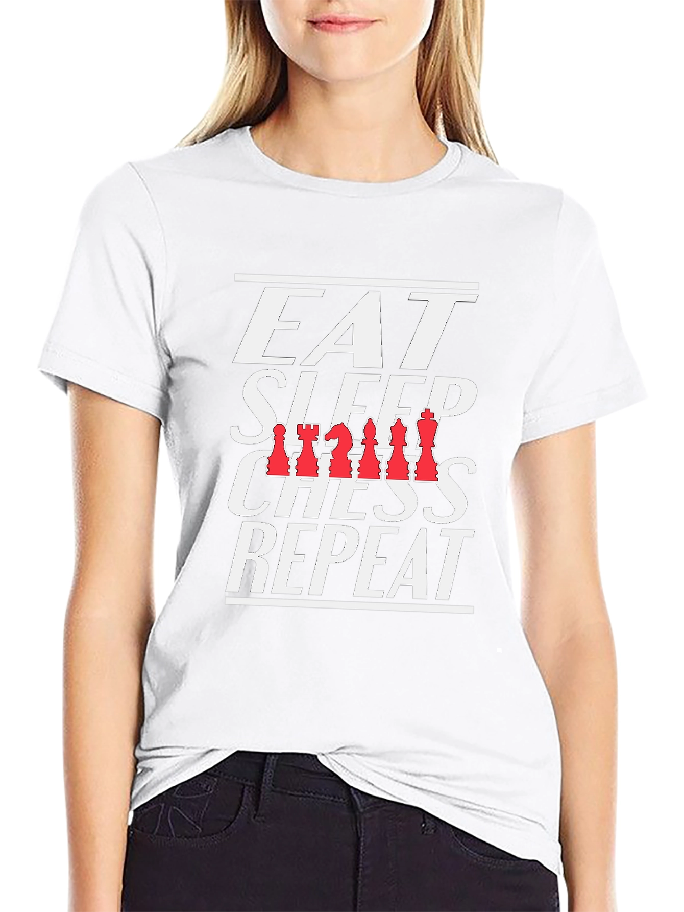 Eat Sleep Chess Repeat T-Shirt Black