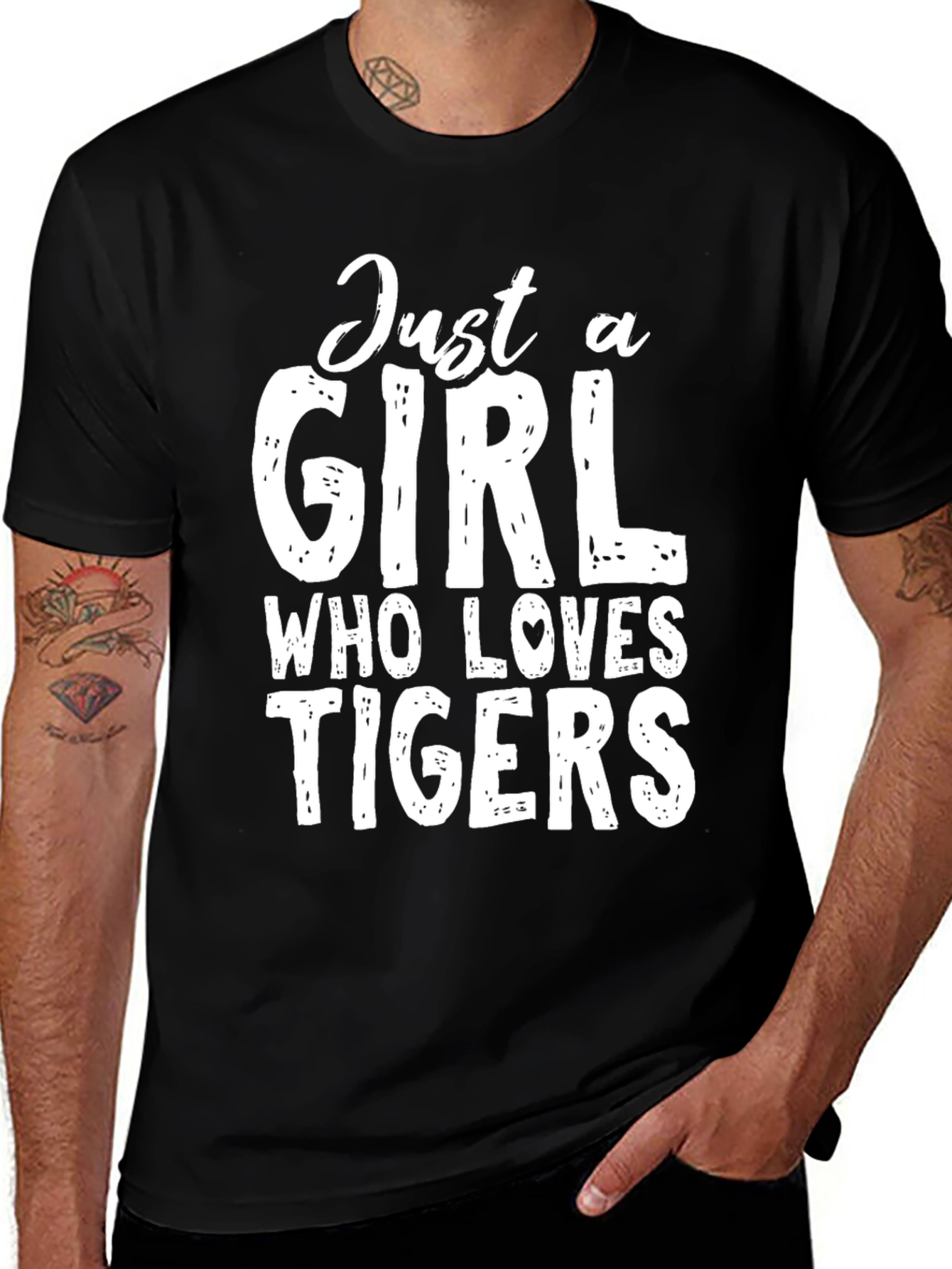 Just A Girl Who Loves Tigers T-Shirt - Black
