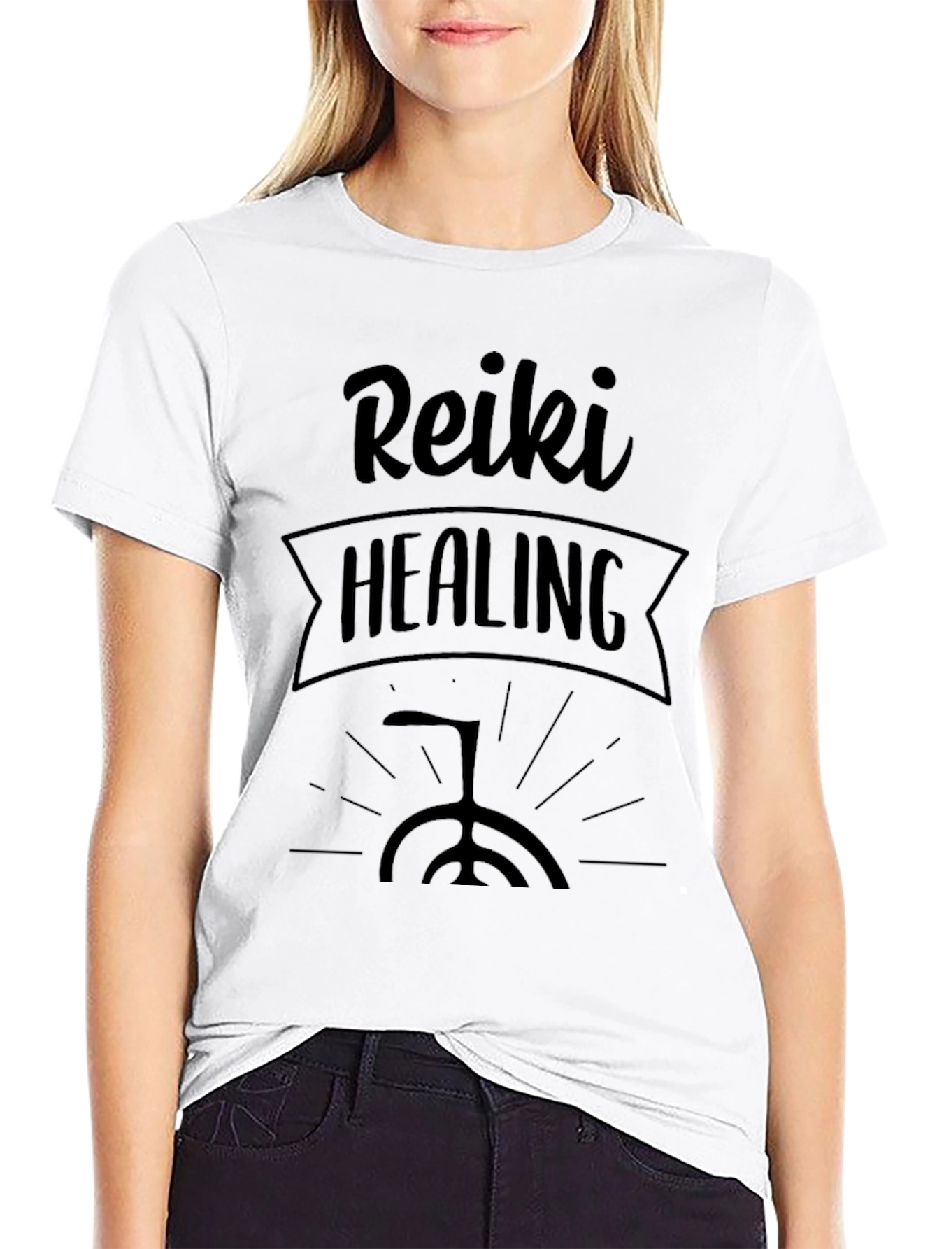 Reiki Healing Black Graphic Tee
