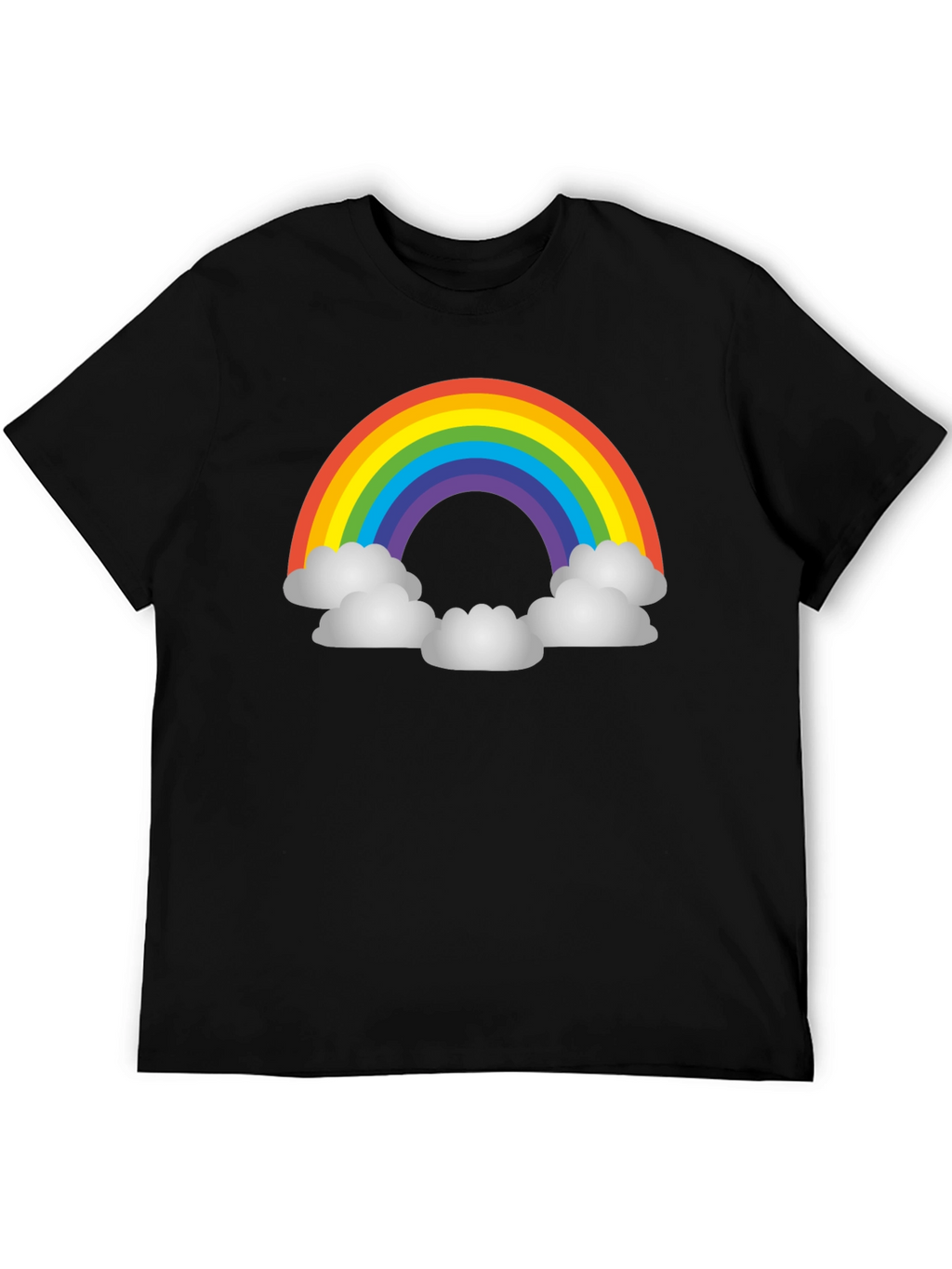 Rainbow Cloud Graphic T-Shirt - Unisex Black Tee