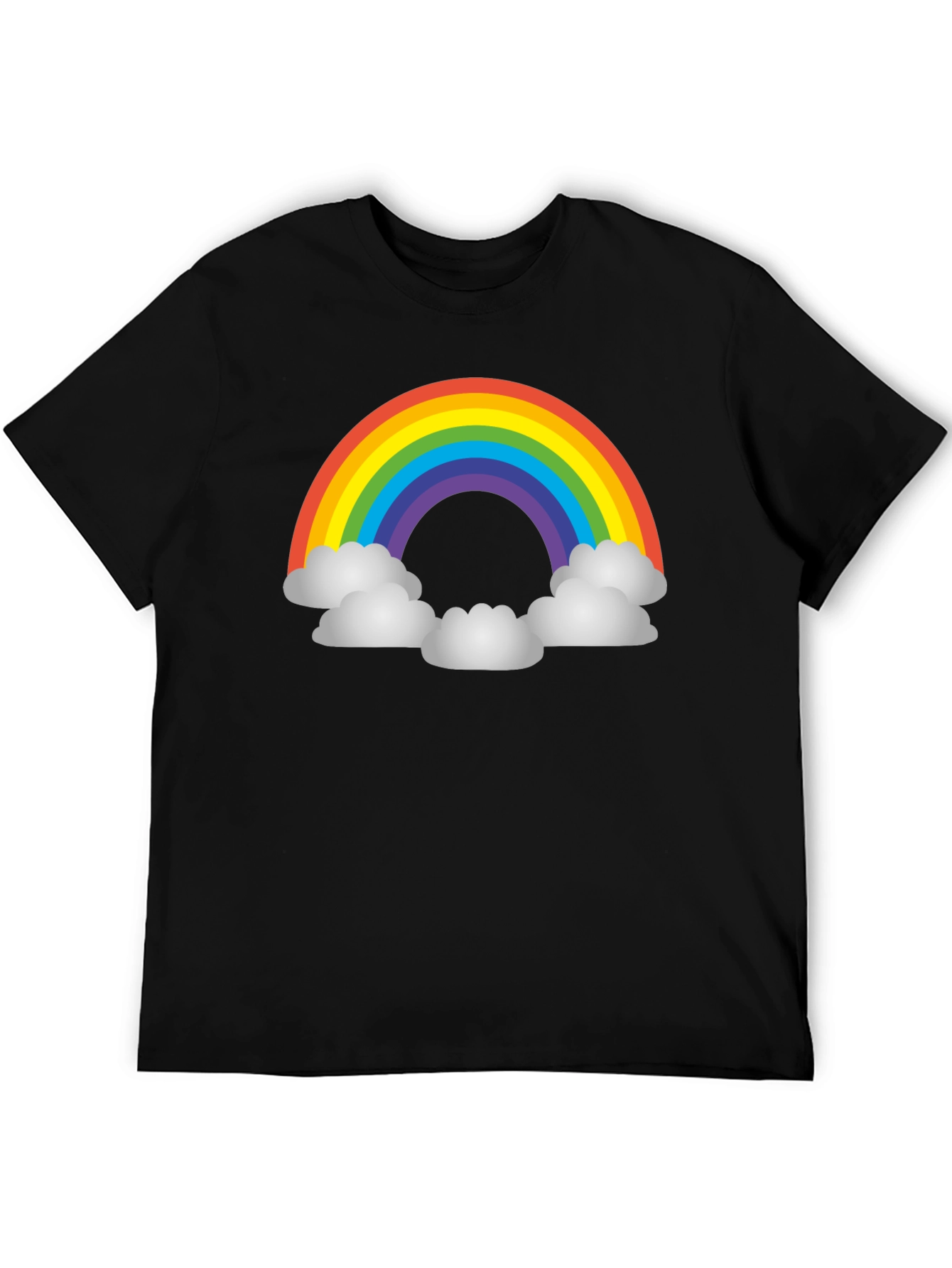 Rainbow Cloud Graphic T-Shirt - Unisex Black Tee