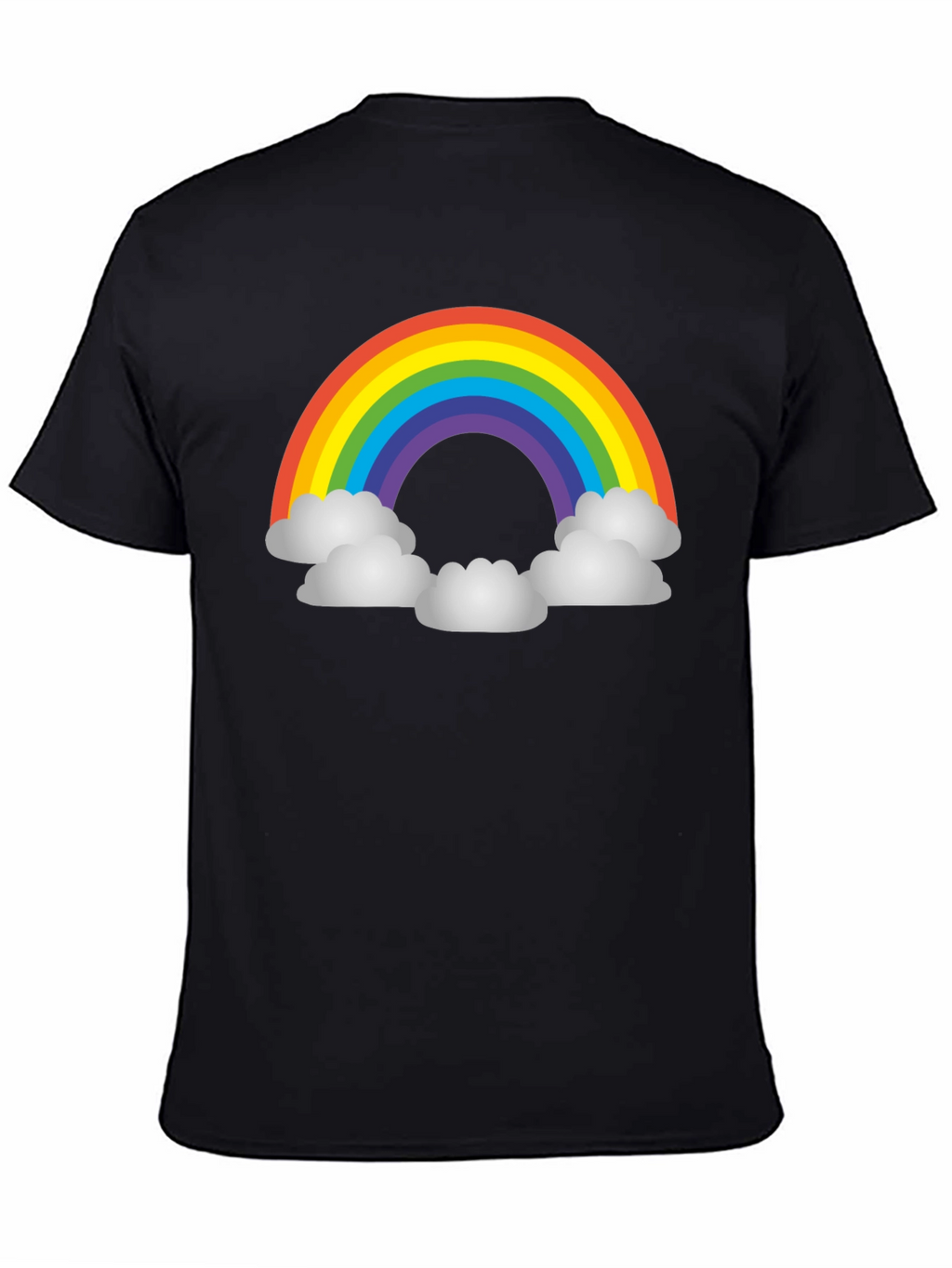 Rainbow Cloud Graphic T-Shirt - Unisex Black Tee