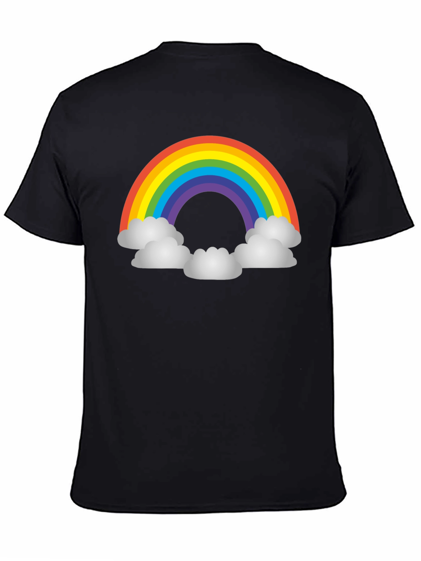 Rainbow Cloud Graphic T-Shirt - Unisex Black Tee