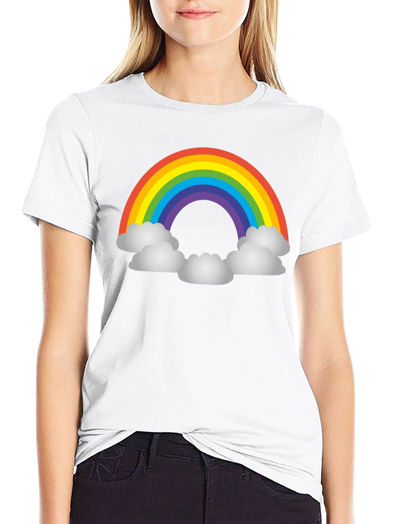 Rainbow Cloud Graphic T-Shirt - Unisex Black Tee
