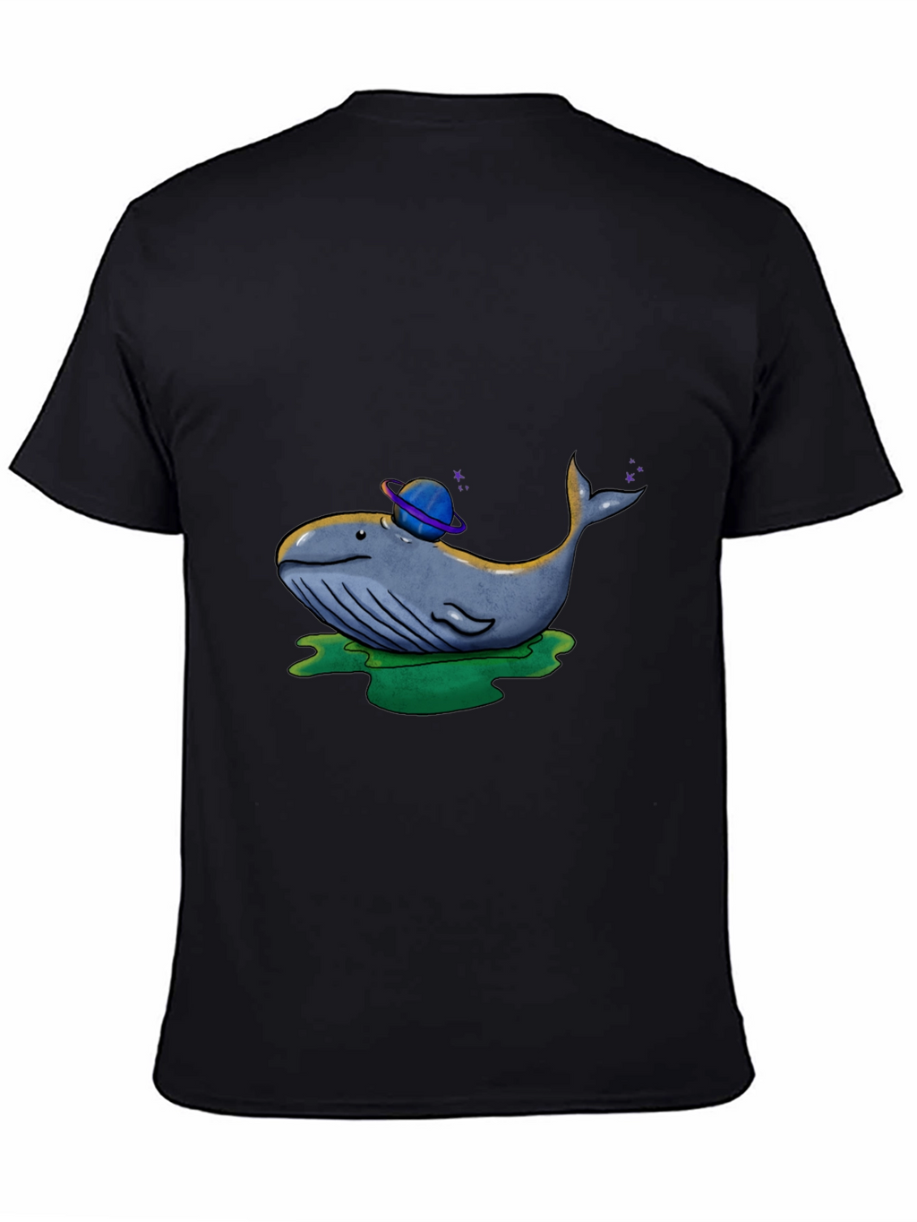 Cosmic Whale Graphic Tee - Black