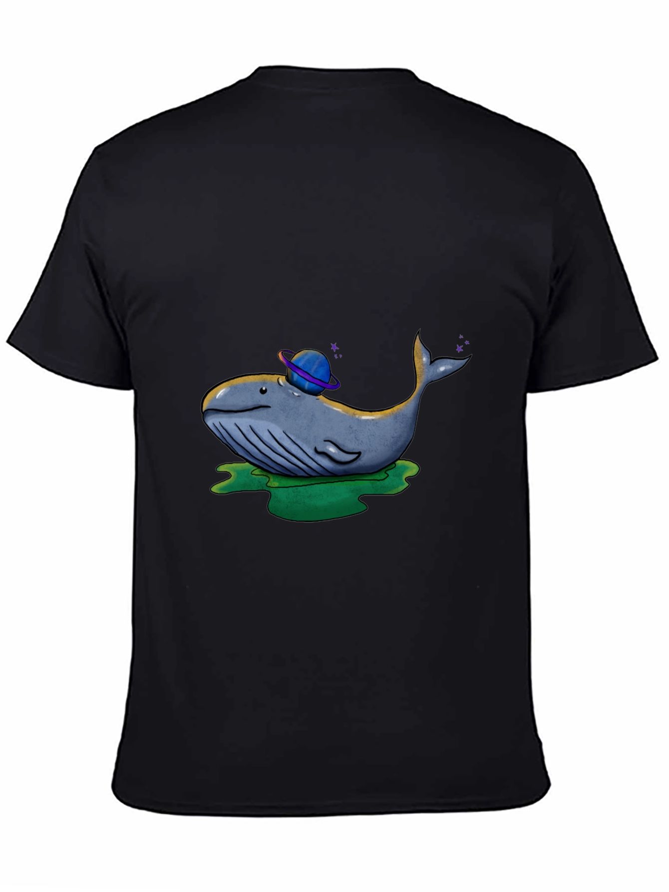 Cosmic Whale Graphic Tee - Black