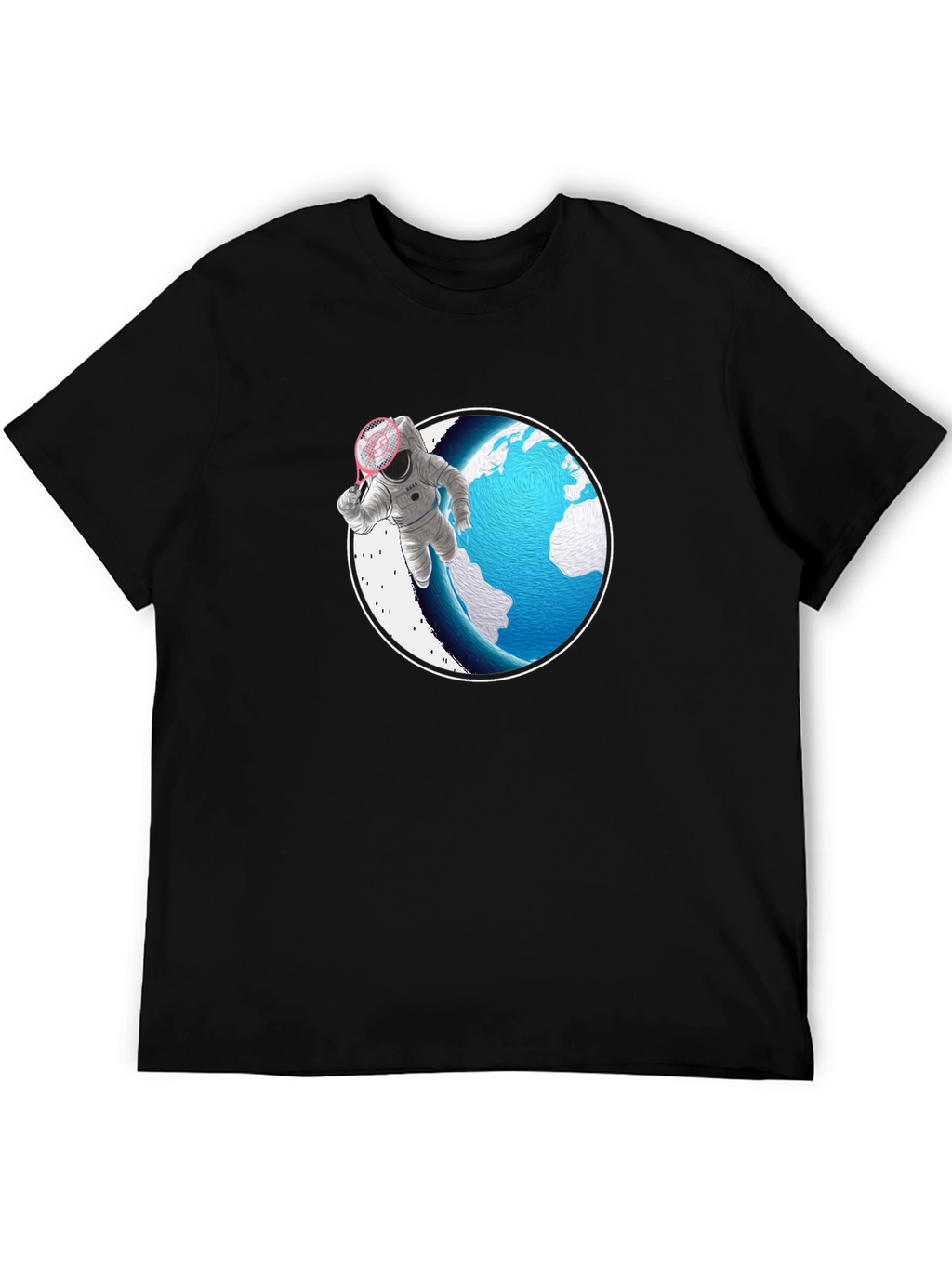 Astronaut Badminton T-Shirt - Space Sports Tee