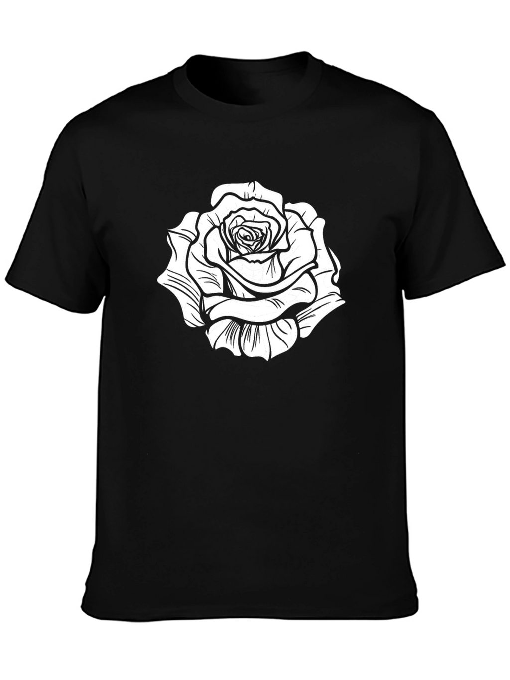 Black Rose Graphic T-Shirt - Stylish Floral Design