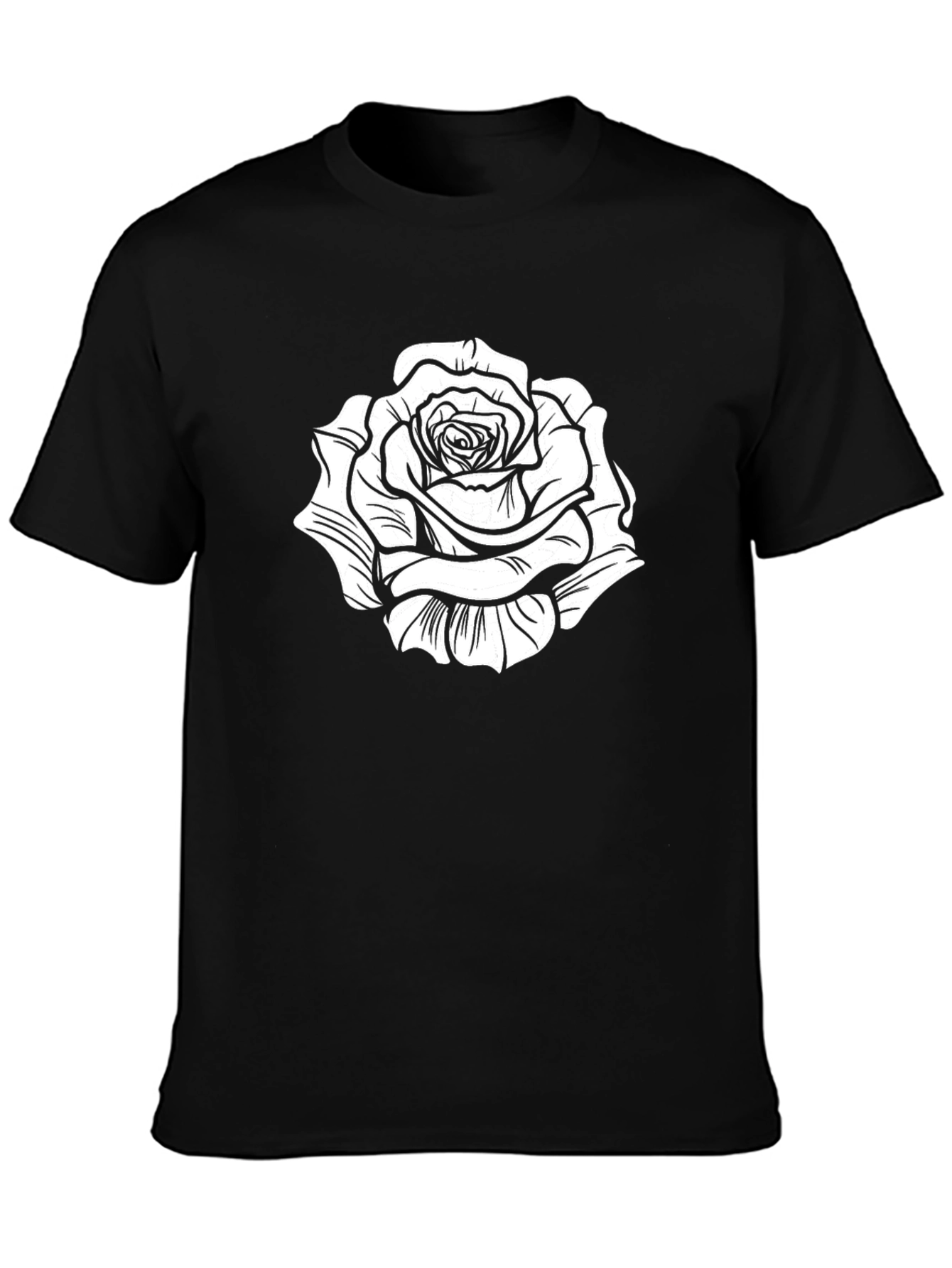 Black Rose Graphic T-Shirt - Stylish Floral Design