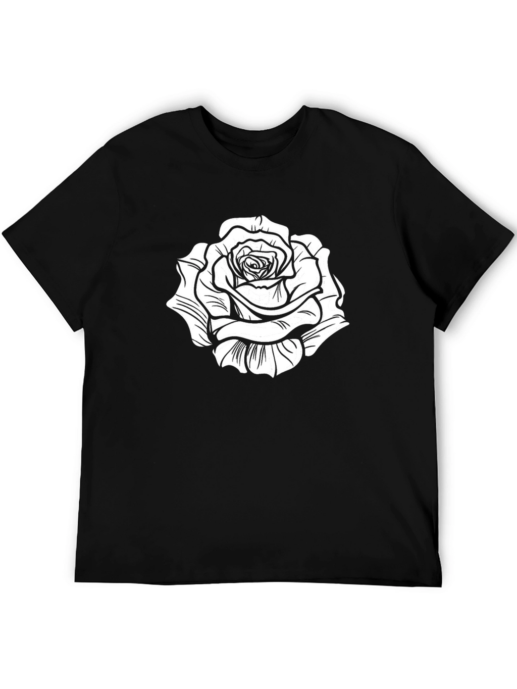 Black Rose Graphic T-Shirt - Stylish Floral Design