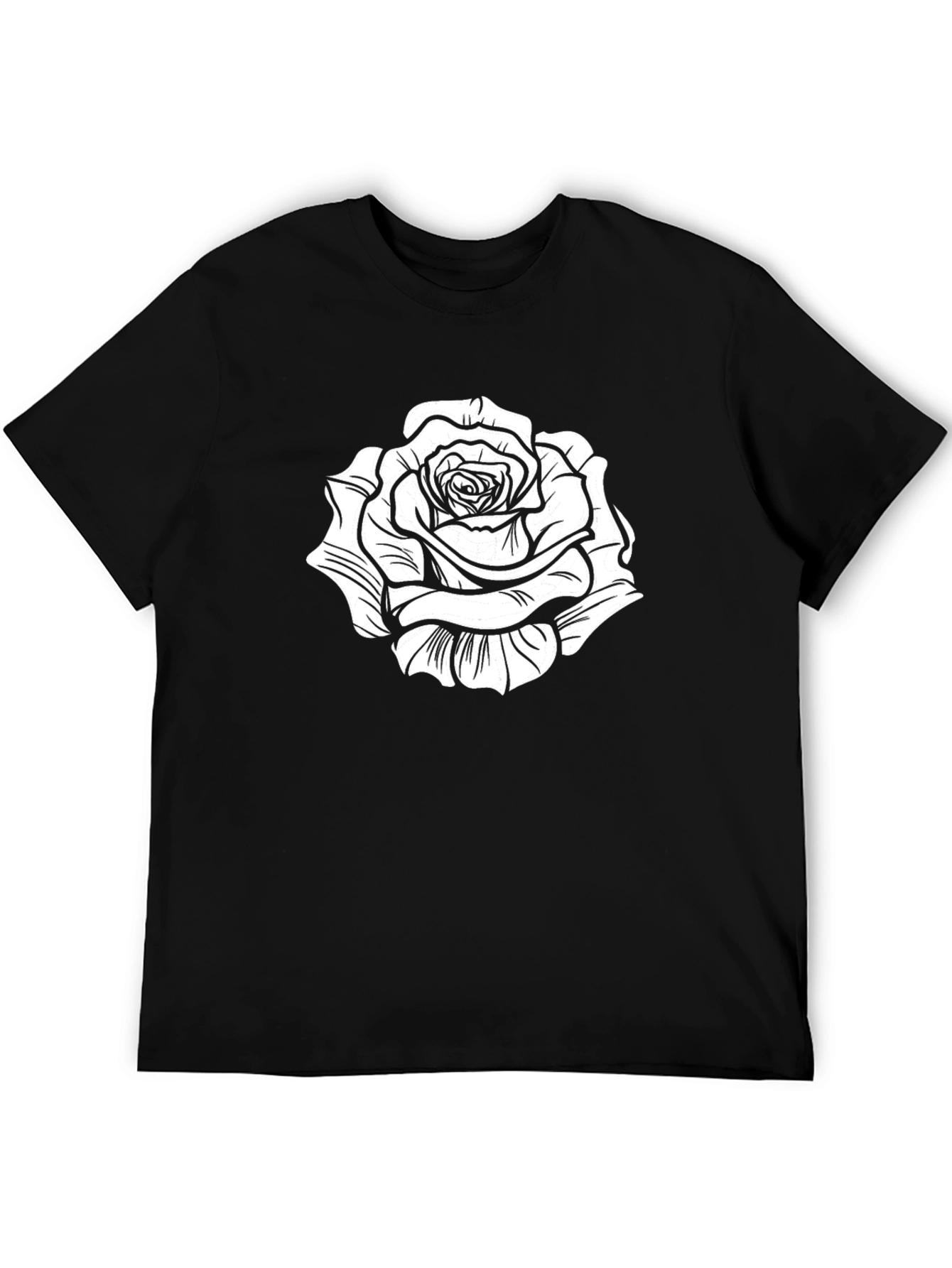 Black Rose Graphic T-Shirt - Stylish Floral Design